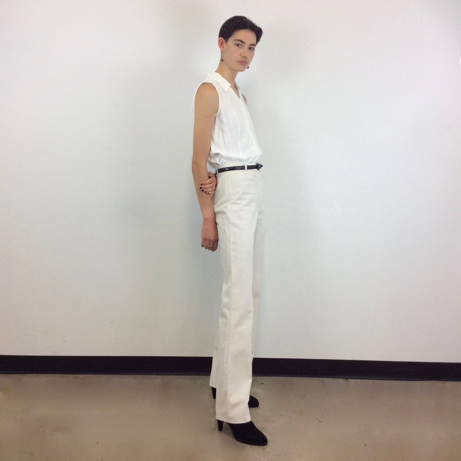 1970s Cotton and Linen Wide Leg Pants S-M - Image 7