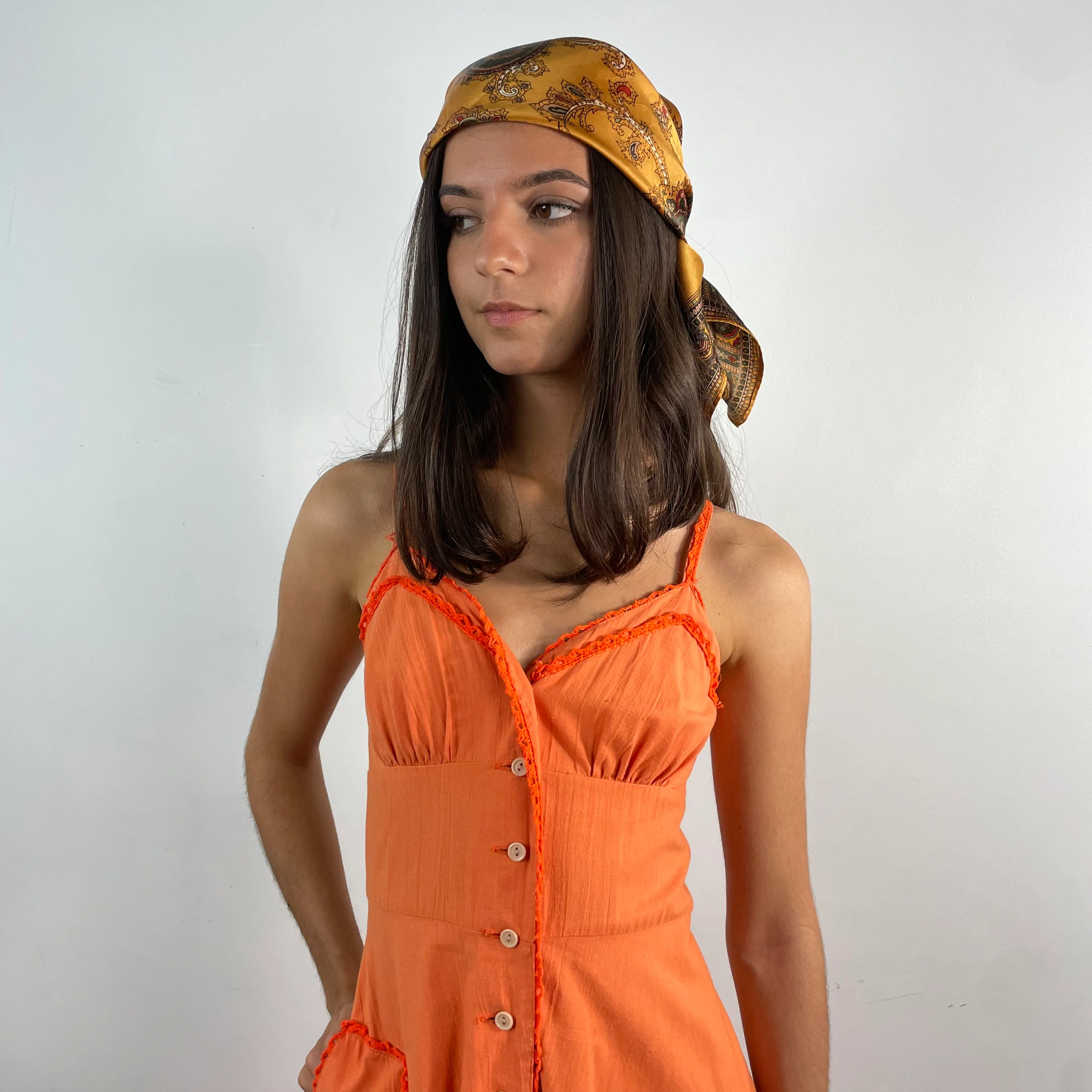 1970s Flared Cotton Maxi Dress Extra Small/Small - Image 2