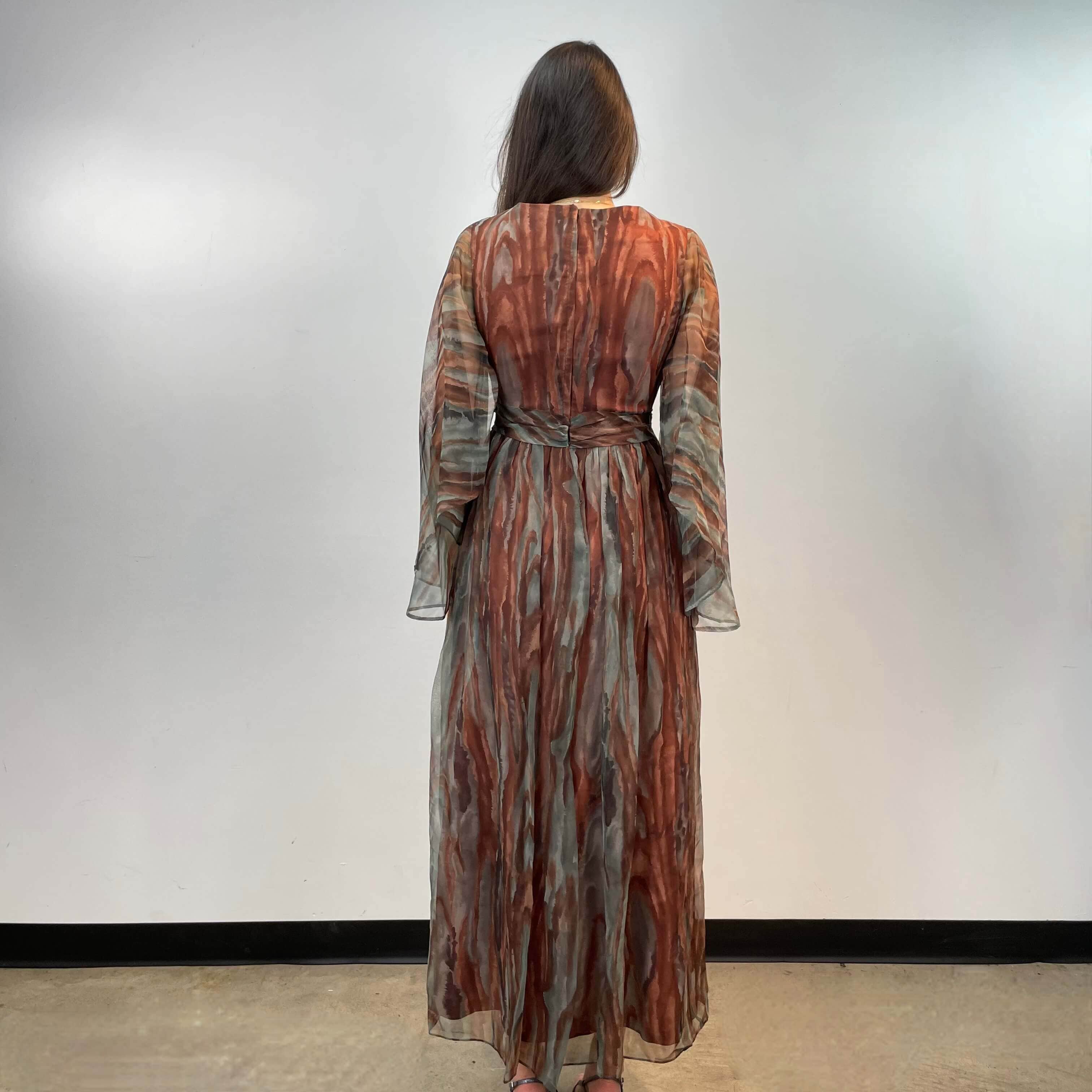 1970s Floor-Length Boho Chic Flowy Gown small/Medium - Image 5