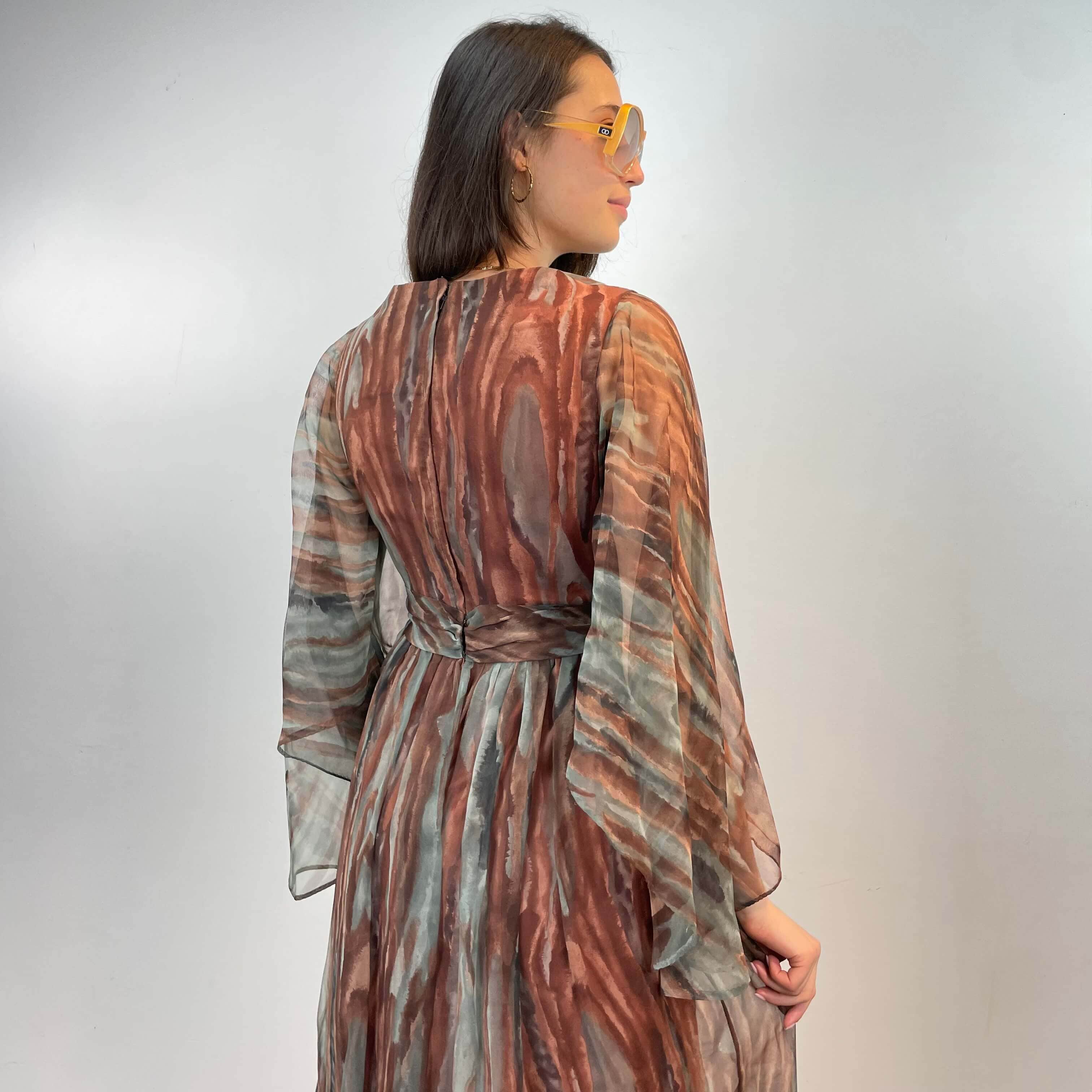 1970s Floor-Length Boho Chic Flowy Gown small/Medium - Image 6