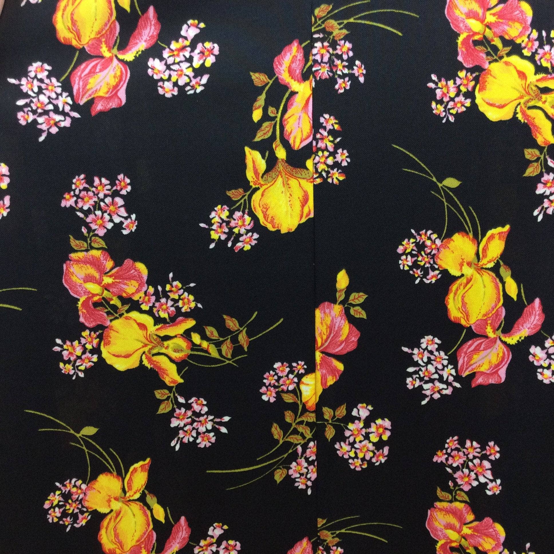 1970s Floral Print Fit and Flare Maxi Dress Medium - Image 6