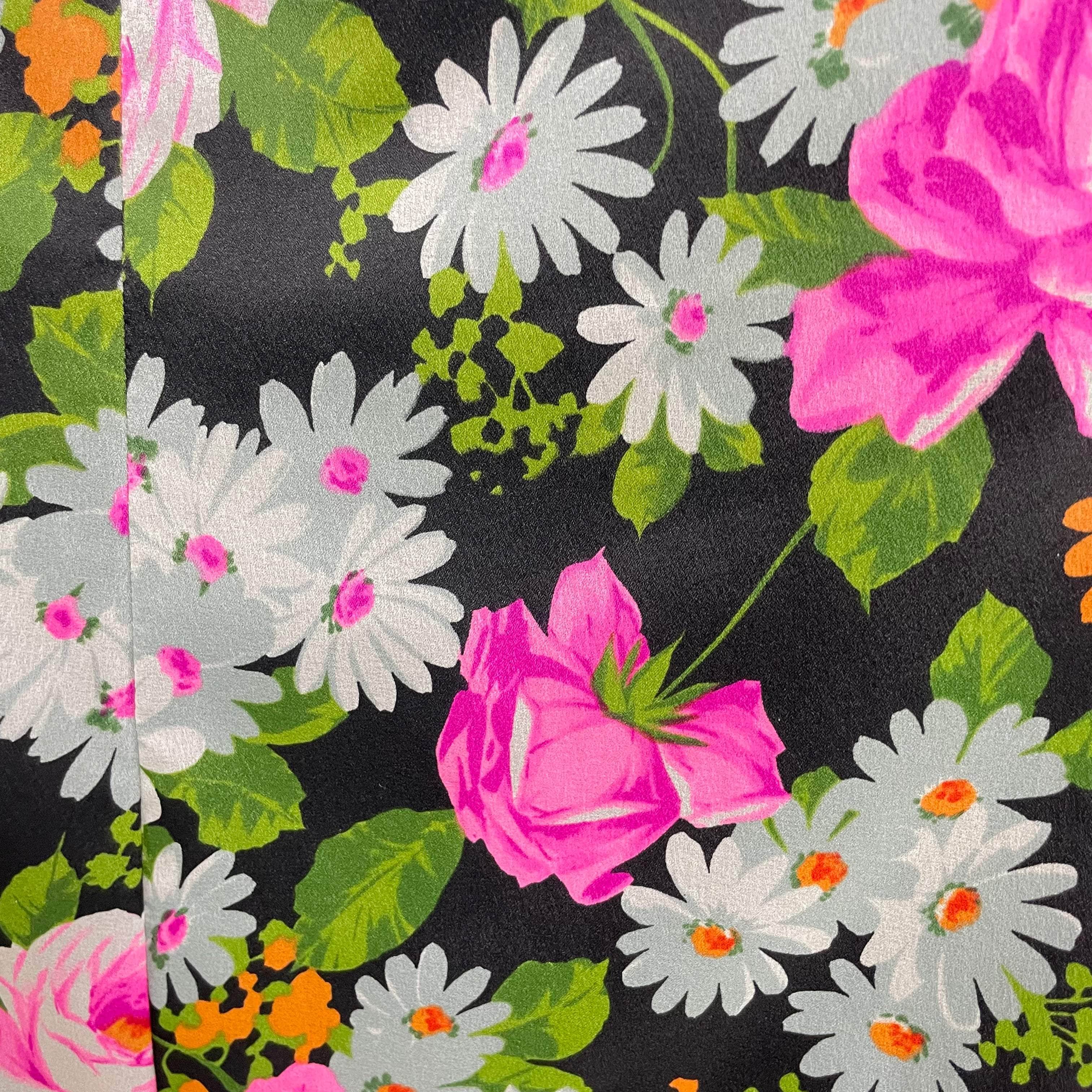 1970s Floral Print Flared Maxi Dress Medium - Image 6