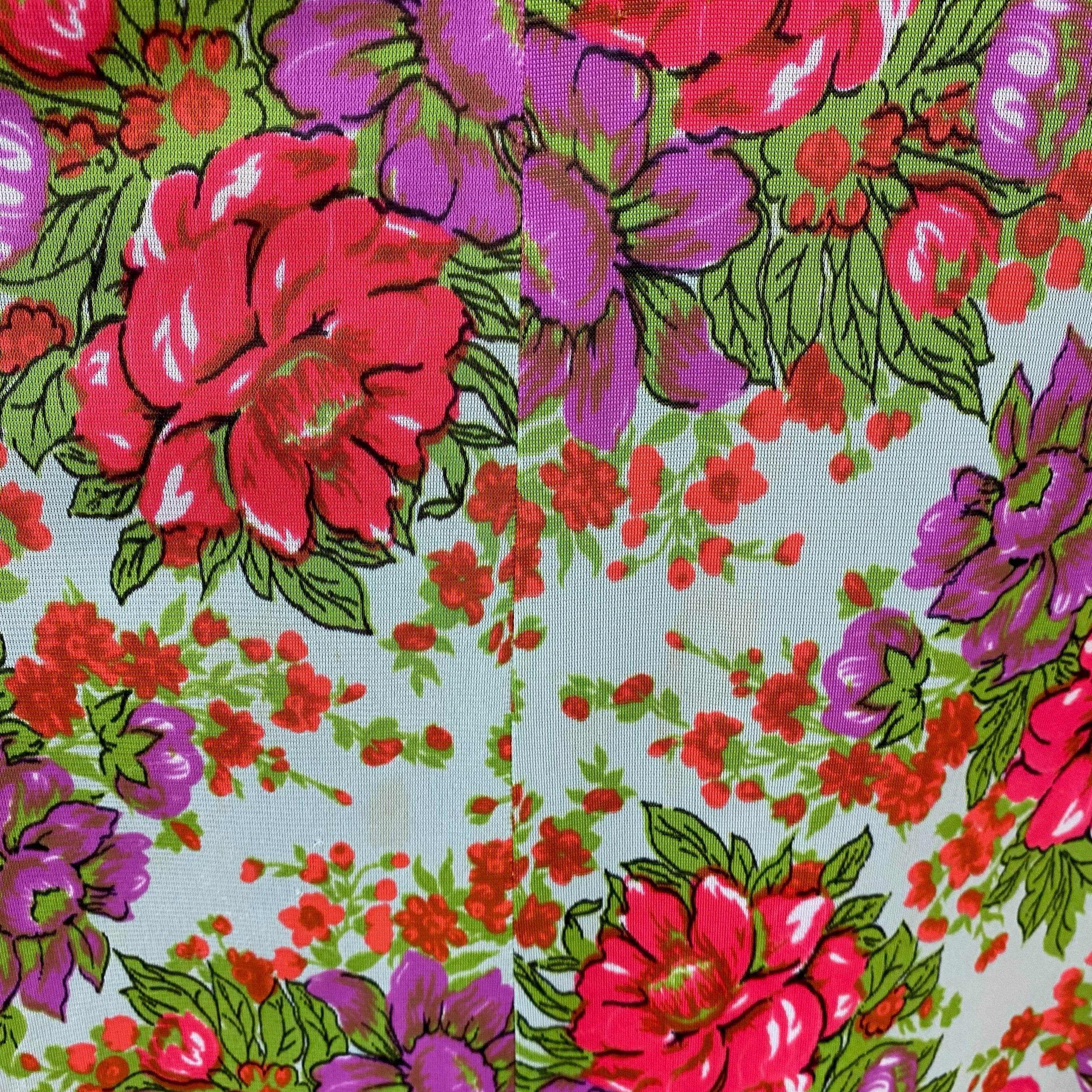 1970s Floral Print Maxi Summer Dress S - Image 5