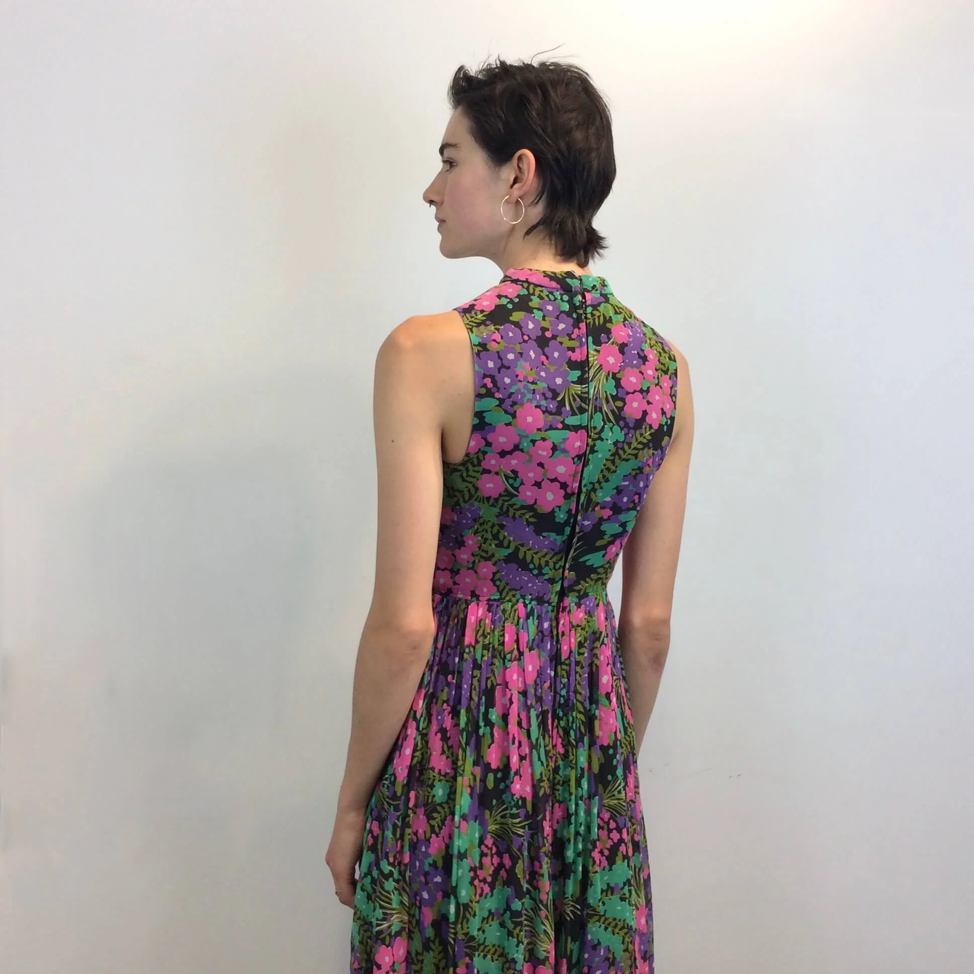 1970s Floral Print Wide Leg Jumpsuit Small - Image 4