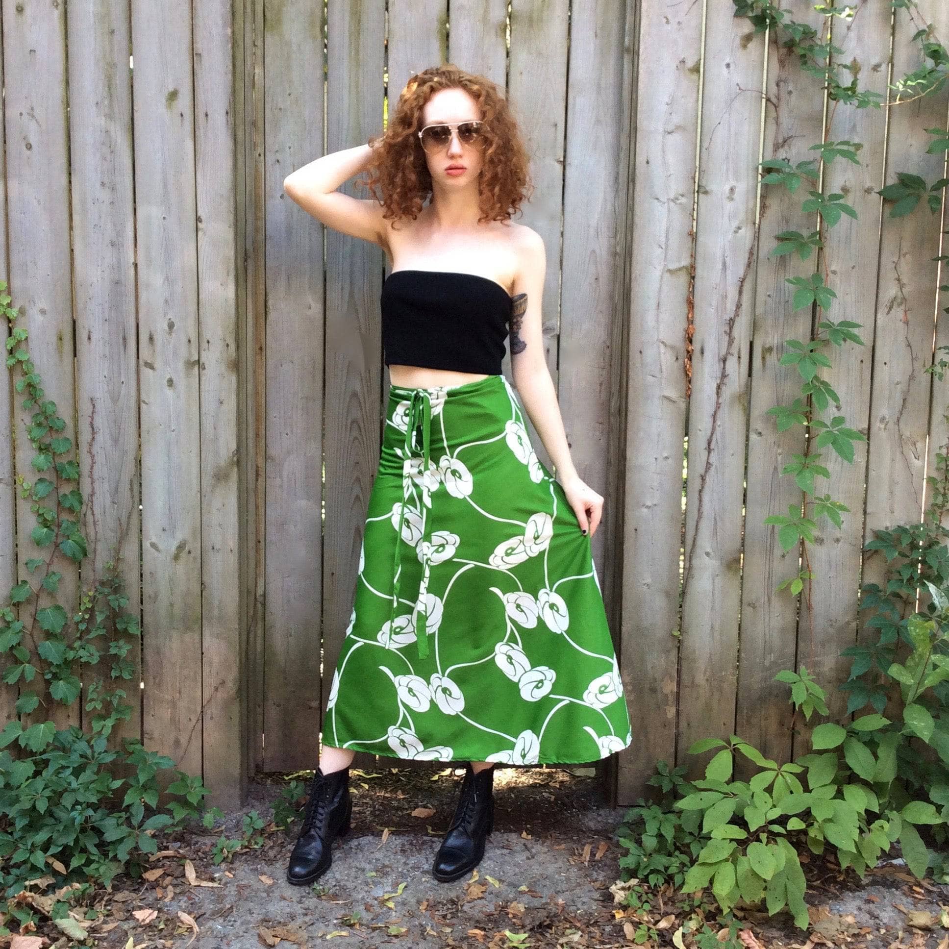 1970s Green Skirt and Two Top Three Piece Set S/M - Image 3