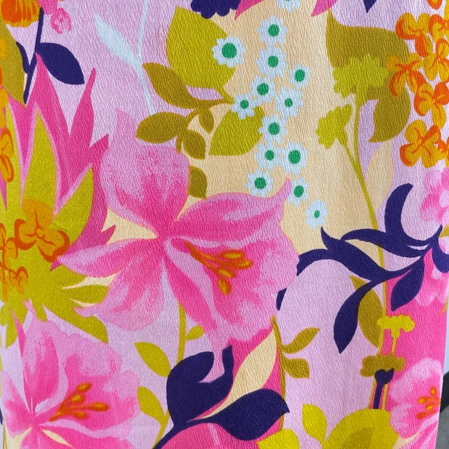 1970s Hawaiian Bold Floral Print Maxi Dress Small - Image 6