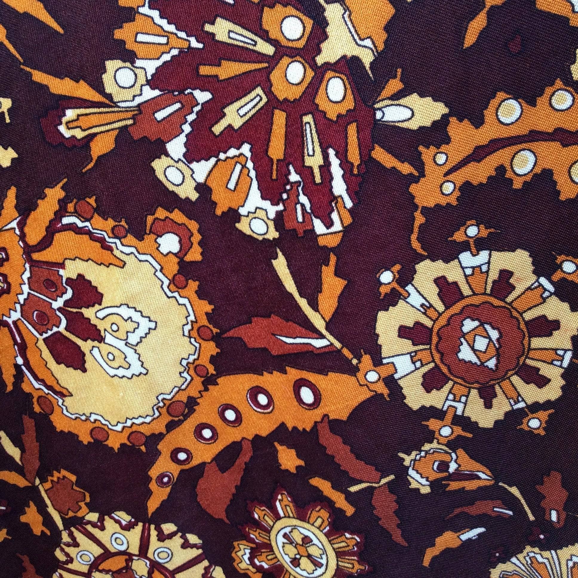 1970s High Waisted Bold Pattern Maxi Skirt Small - Image 6