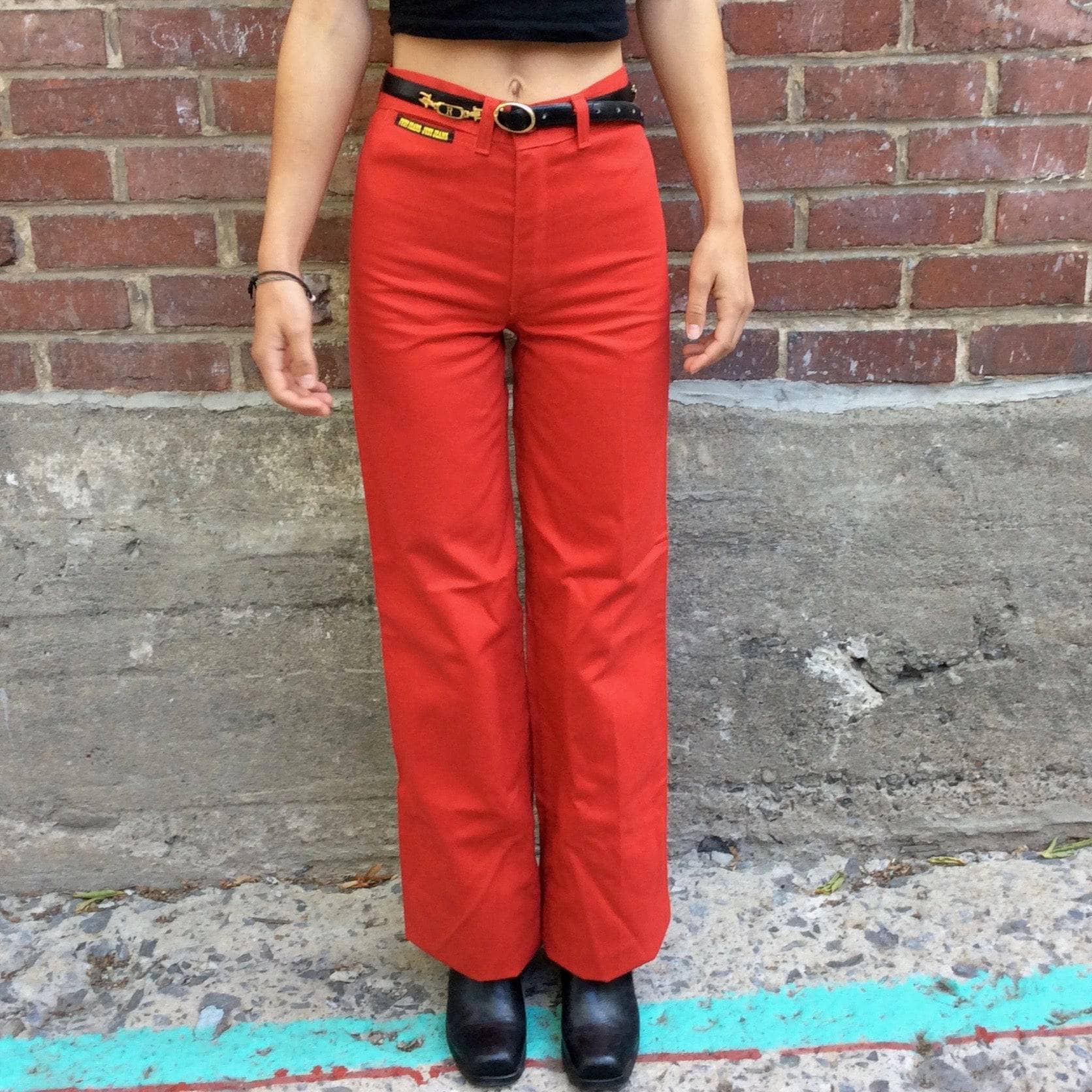 1970s High-Waisted Red Jeans Extra-Small - Image 4