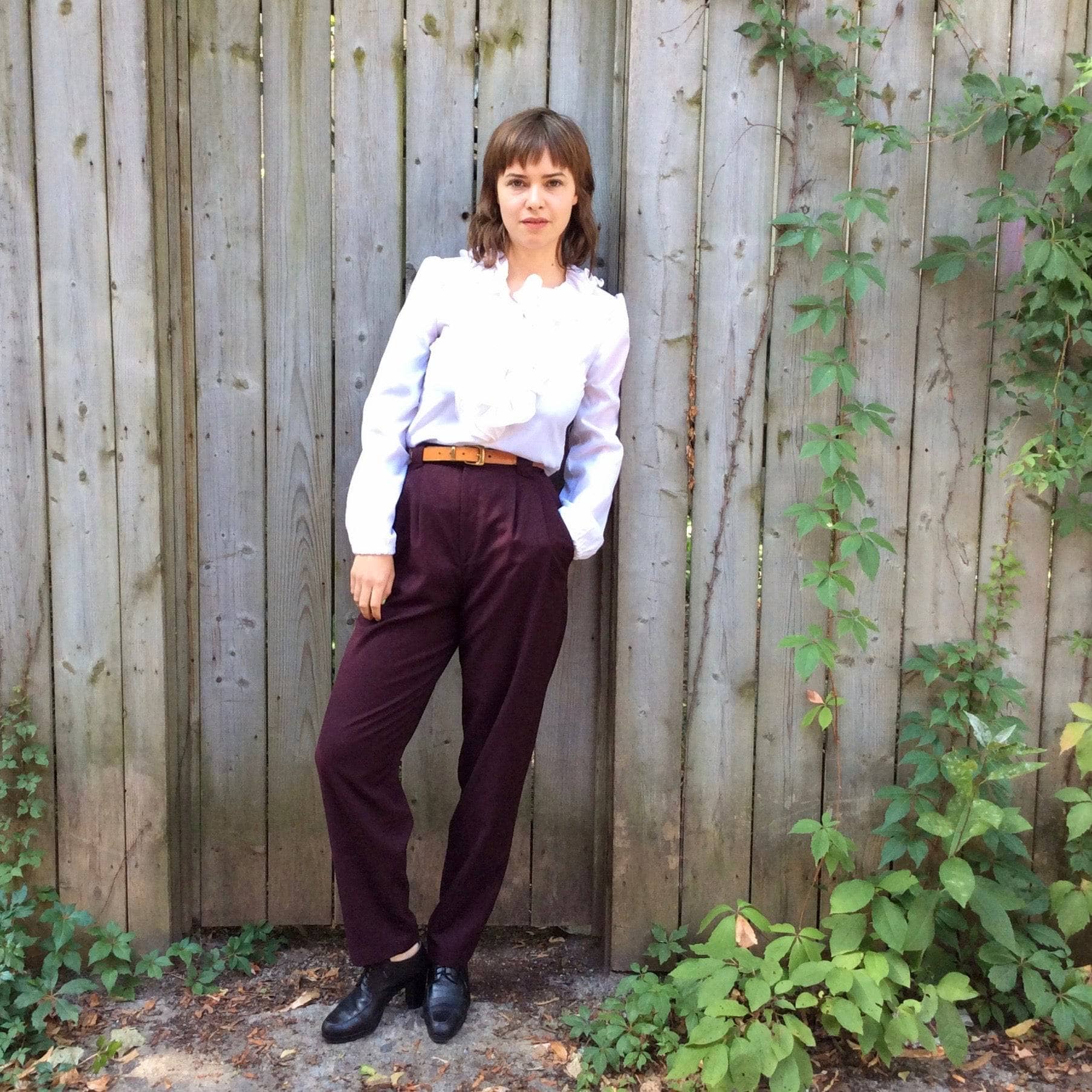 1970s Jabot Collar Long Sleeve White Shirt Small/Medium - Image 3