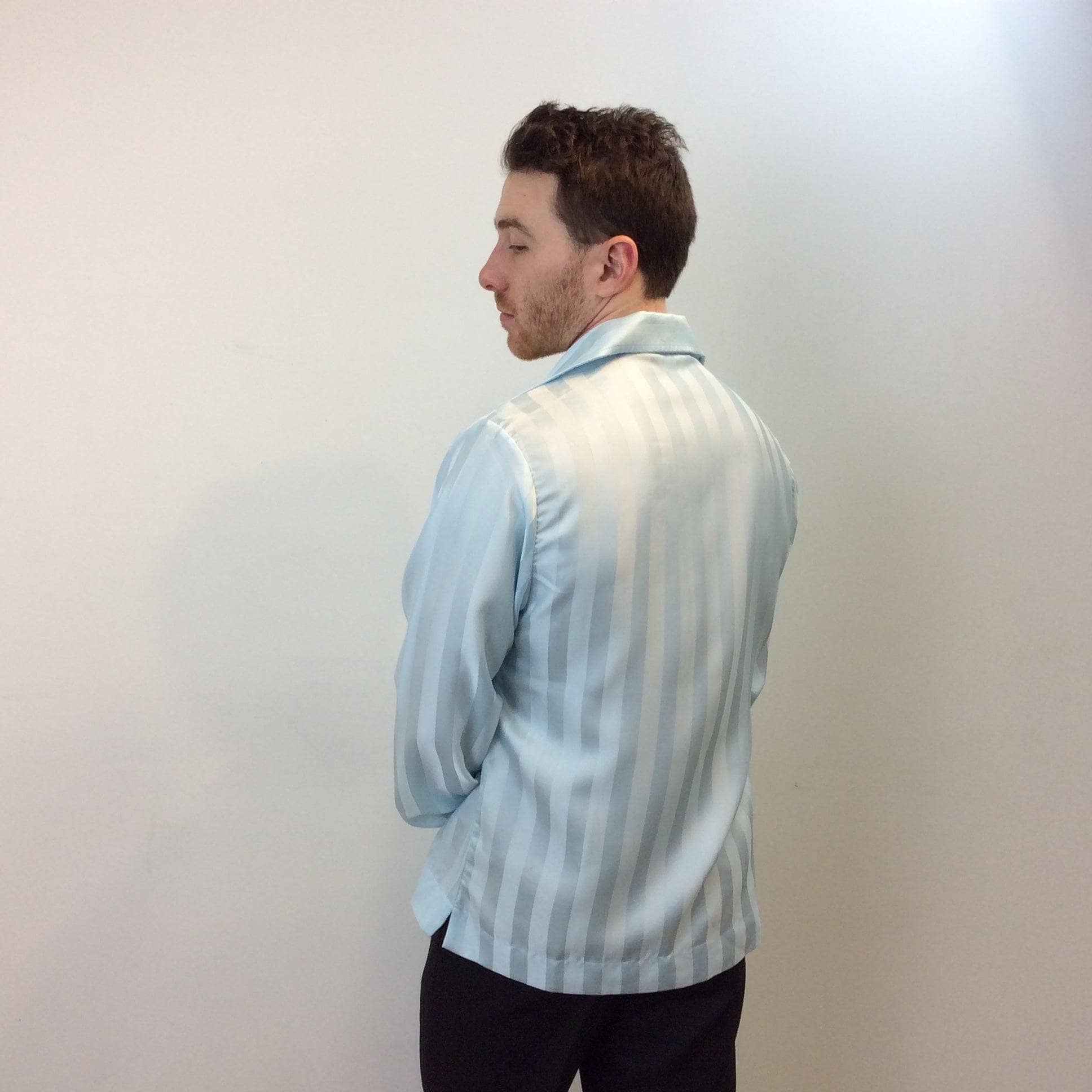 1970s Light Blue Popover Disco Men's Shirt Medium - Image 6
