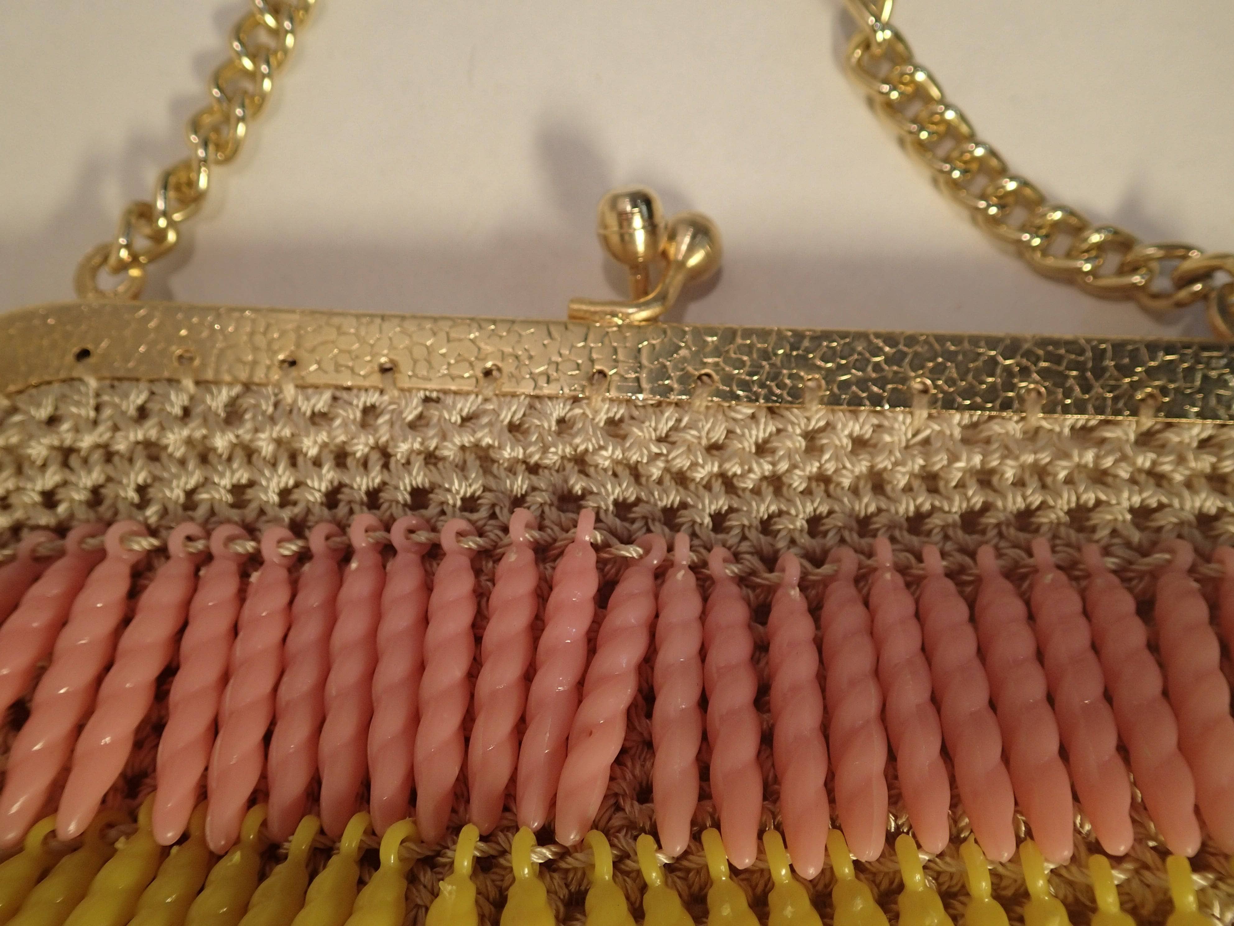 1970s Multi-Coloured Tassels and Crochet Fantasy Bag - Image 5