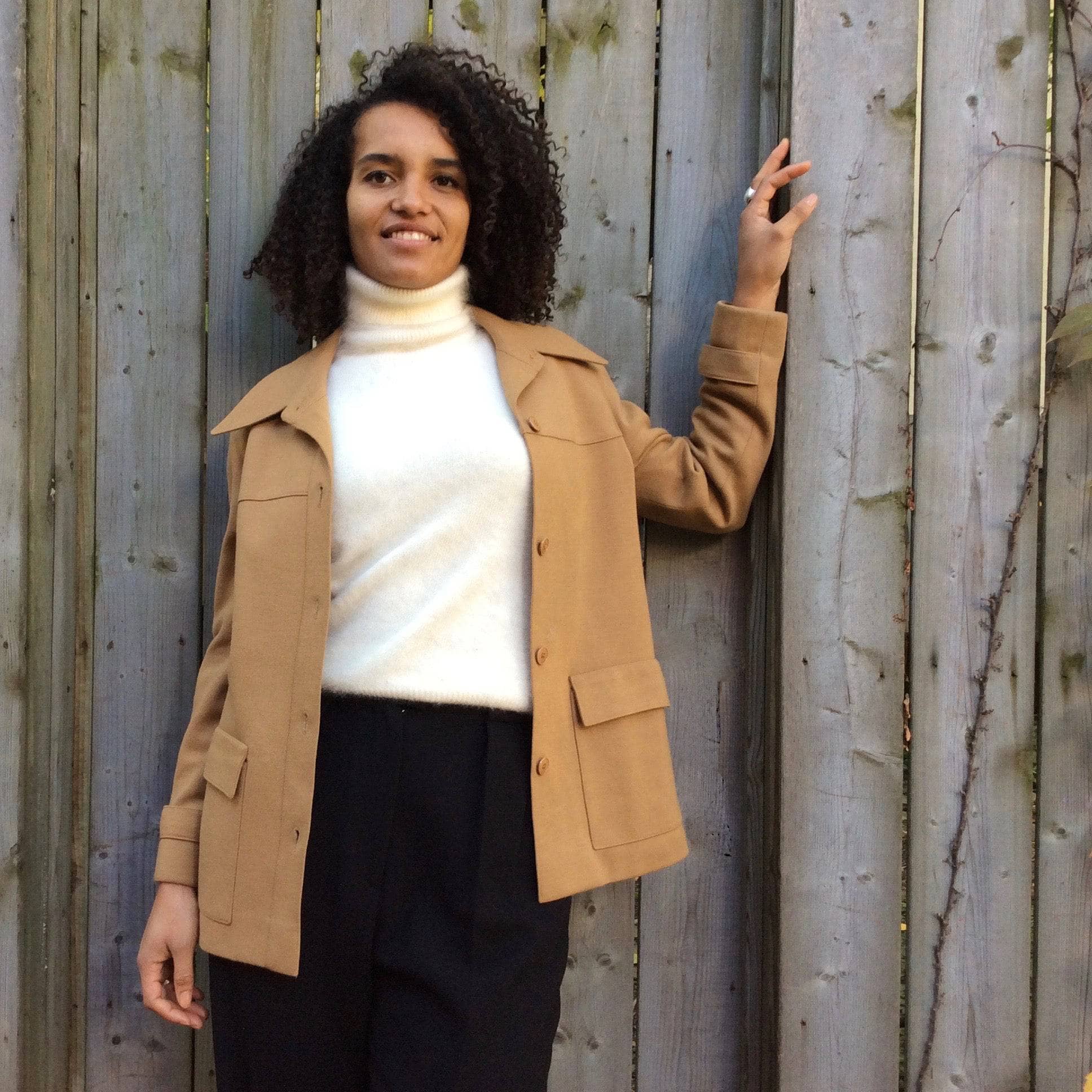 1970s Rodier Paris Beige Wool Blazer Small/Medium - Image 3
