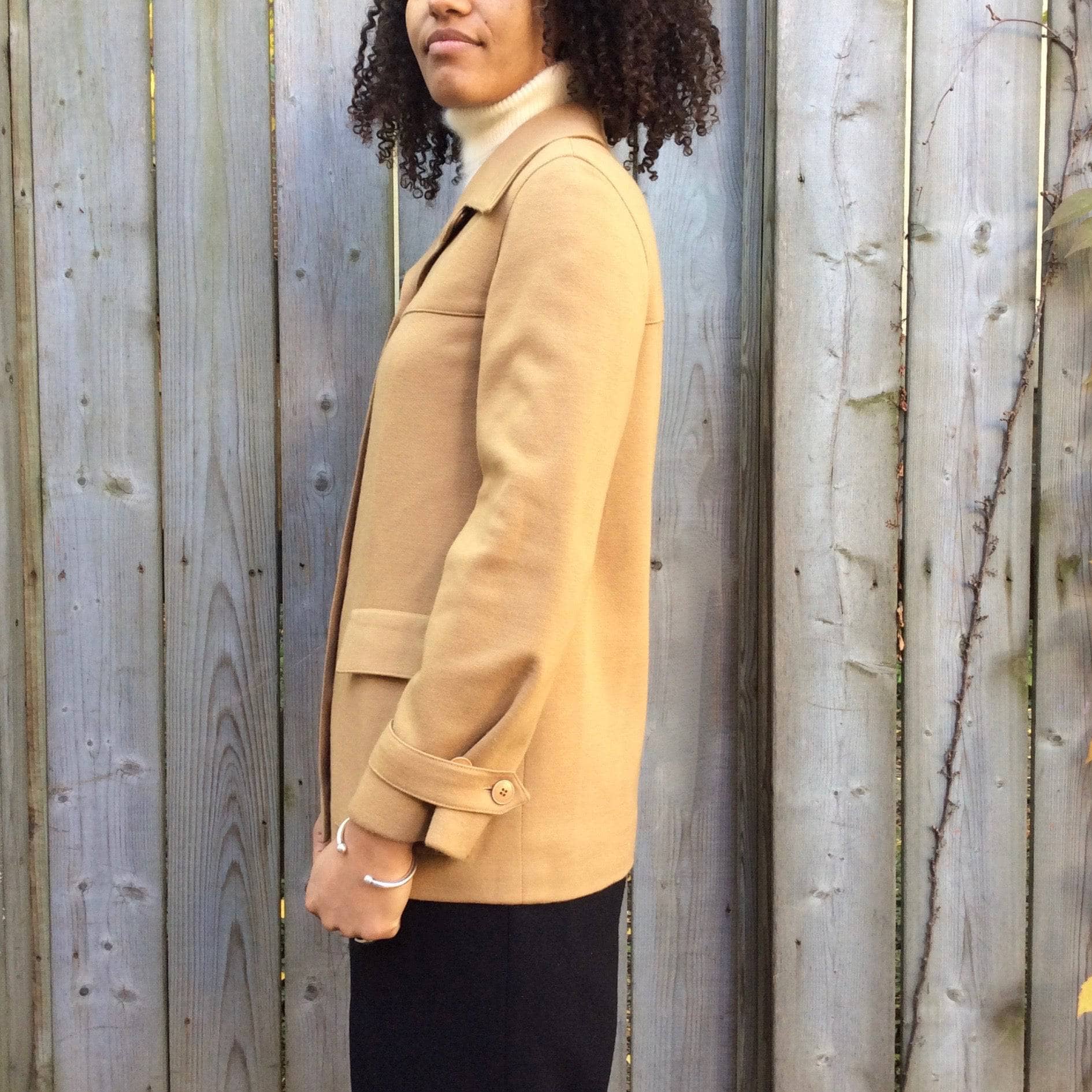 1970s Rodier Paris Beige Wool Blazer Small/Medium - Image 4