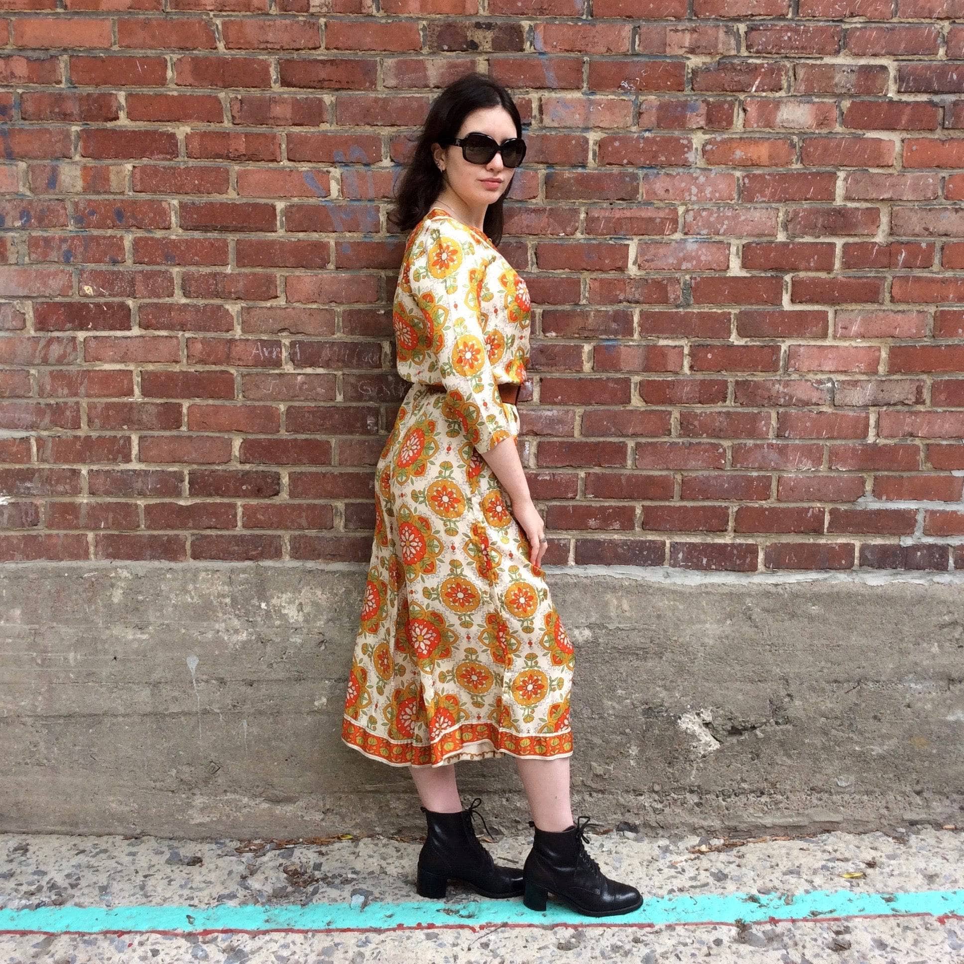 1970s Wide Leg Bold print Jumpsuit Small / Medium - Image 3