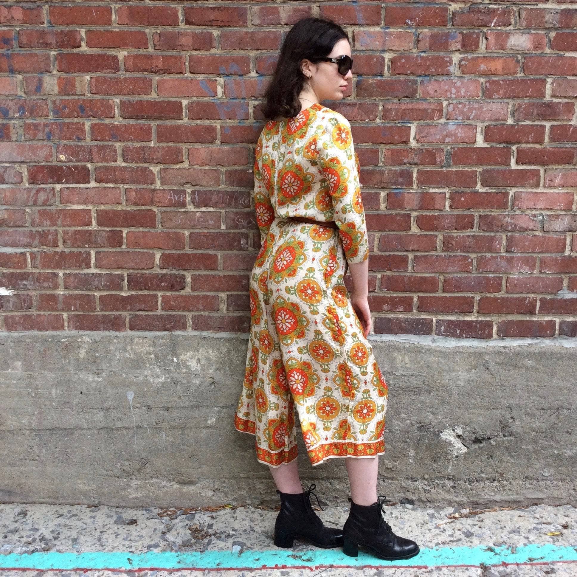 1970s Wide Leg Bold print Jumpsuit Small / Medium - Image 4