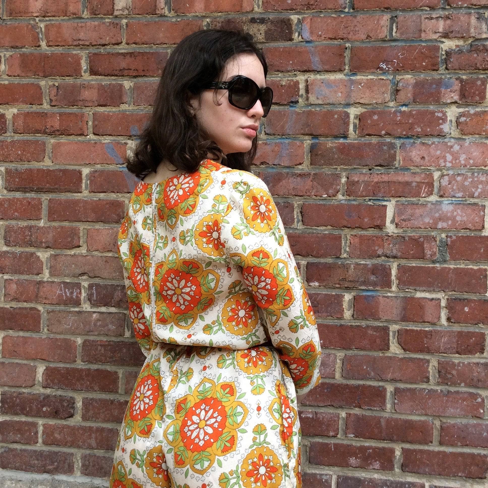 1970s Wide Leg Bold print Jumpsuit Small / Medium - Image 5