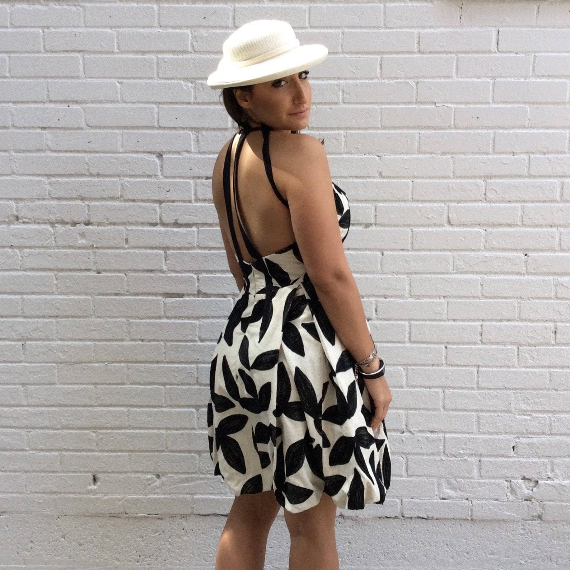 1980-1990s "Georges Lévesque" Open-back Bubble Hem Dress - Image 3