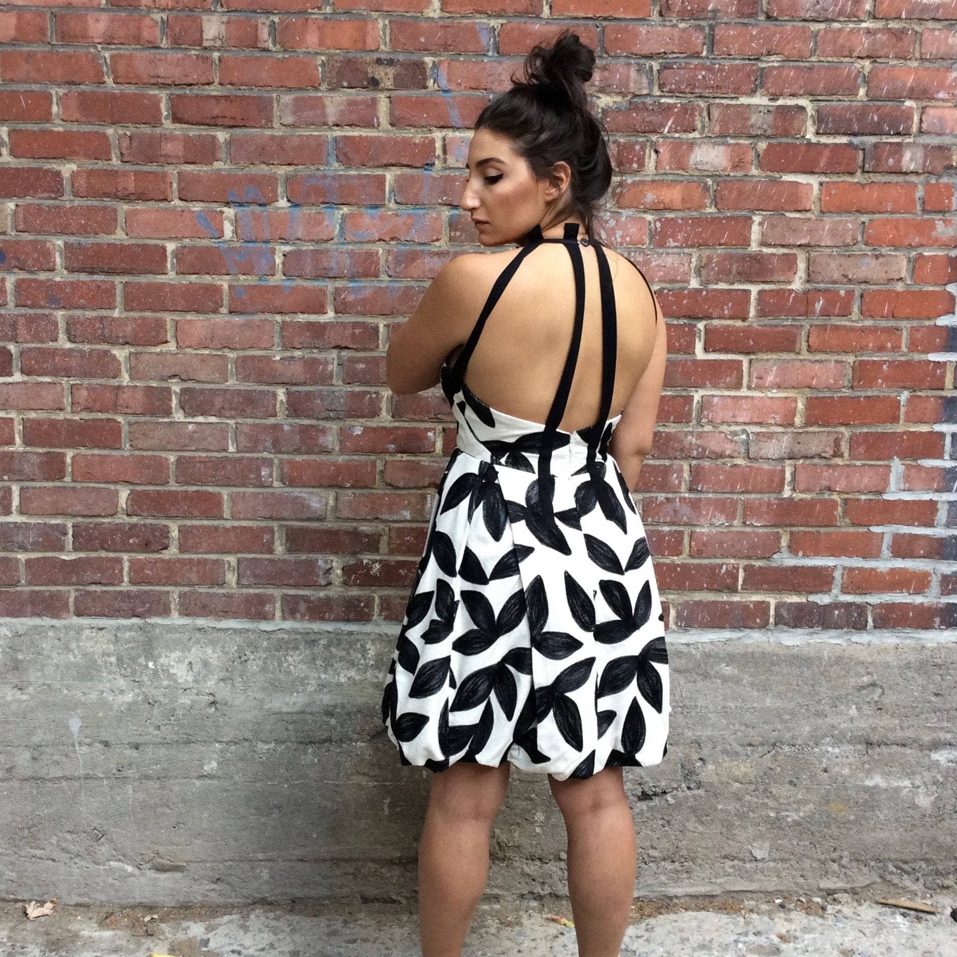 1980-1990s "Georges Lévesque" Open-back Bubble Hem Dress - Image 5