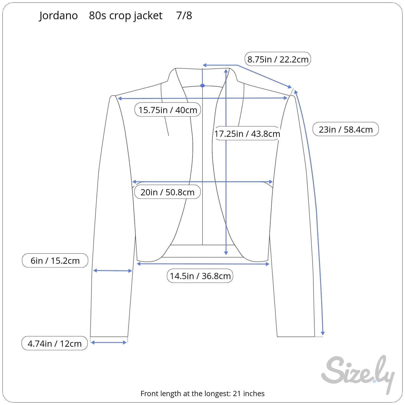 1980s-1990s Black Denim Crop Jacket with Metal Zipper S-M - Image 6