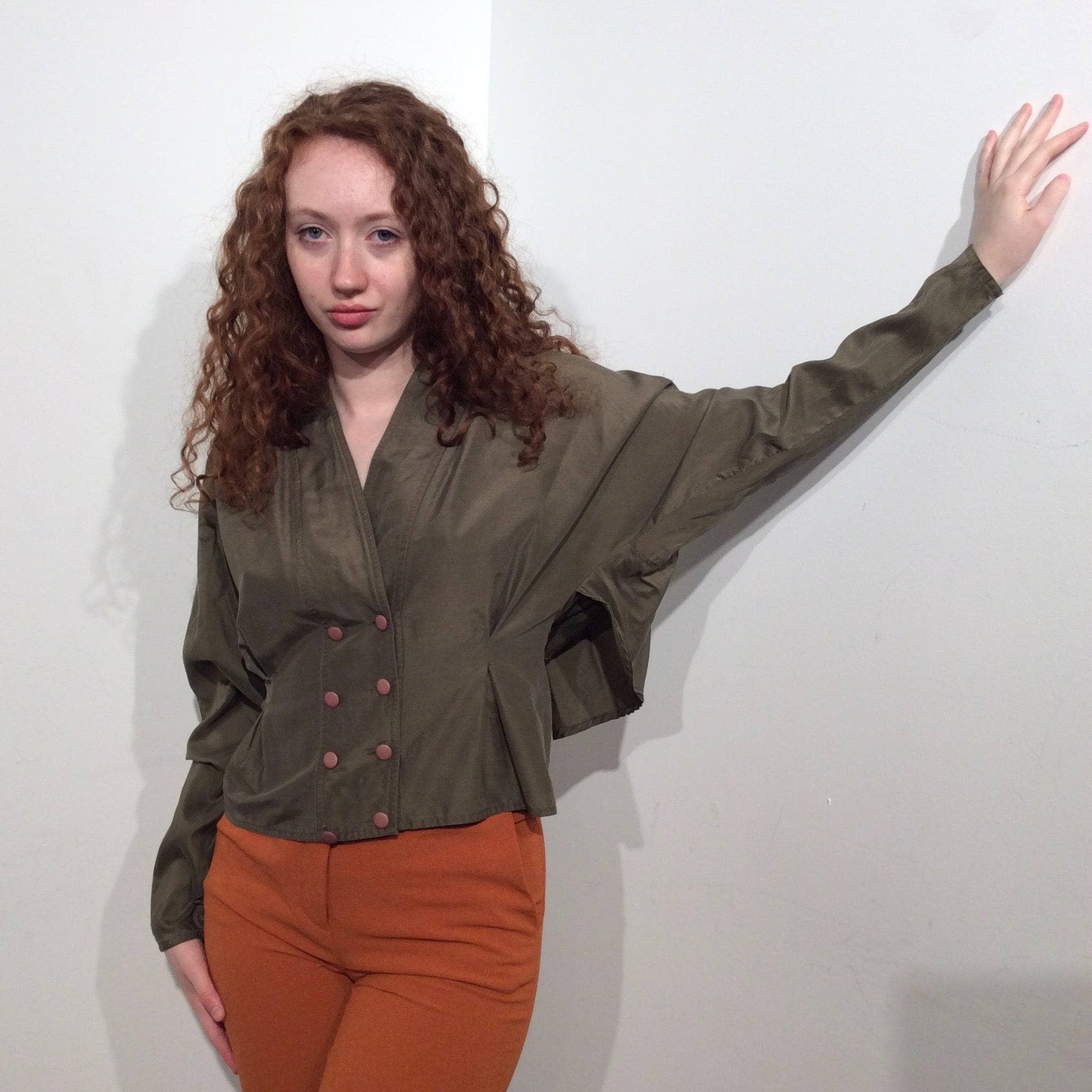 1980s-90s Jean-Claude Poitras Designer Silk Blouse S/M - Image 3