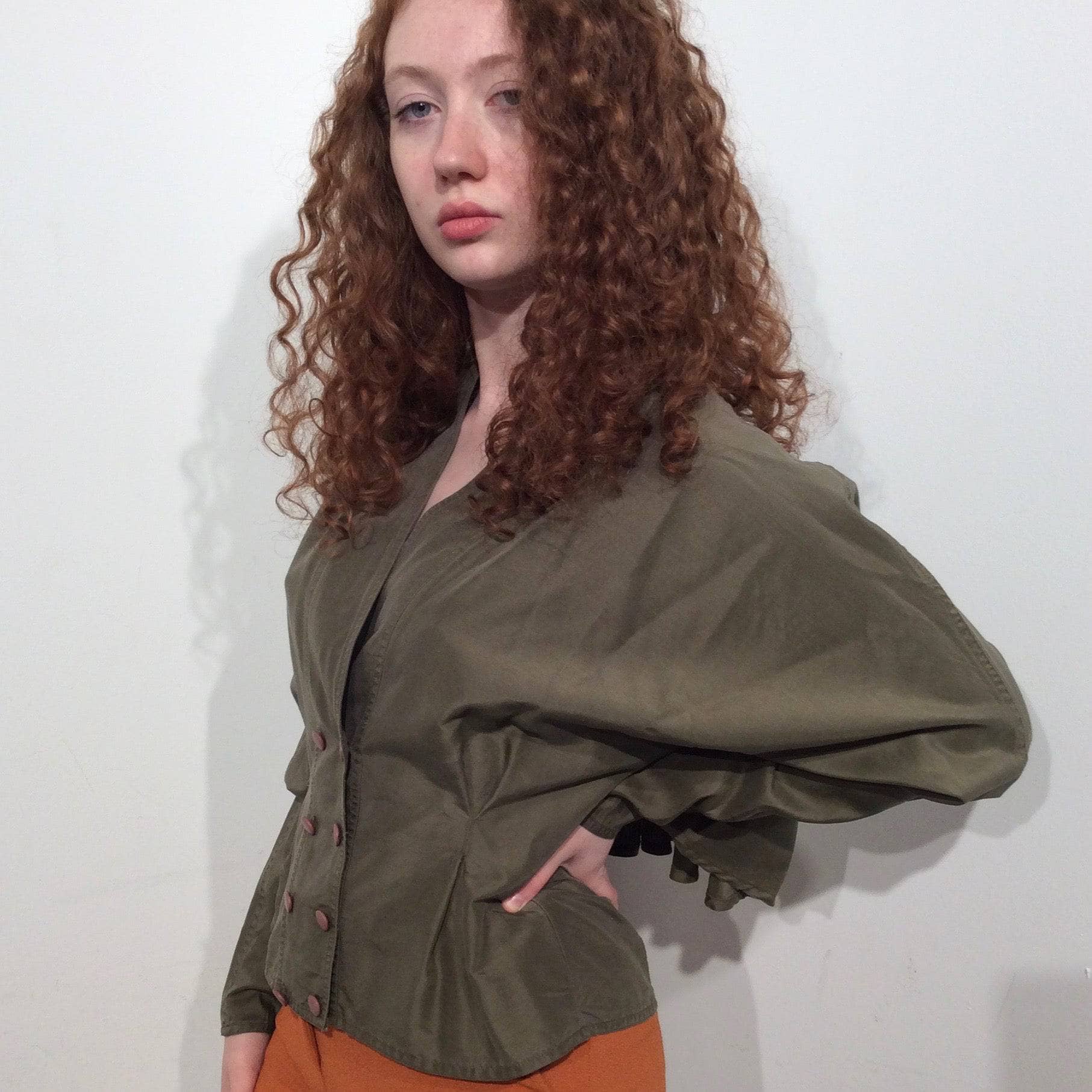 1980s-90s Jean-Claude Poitras Designer Silk Blouse S/M - Image 5