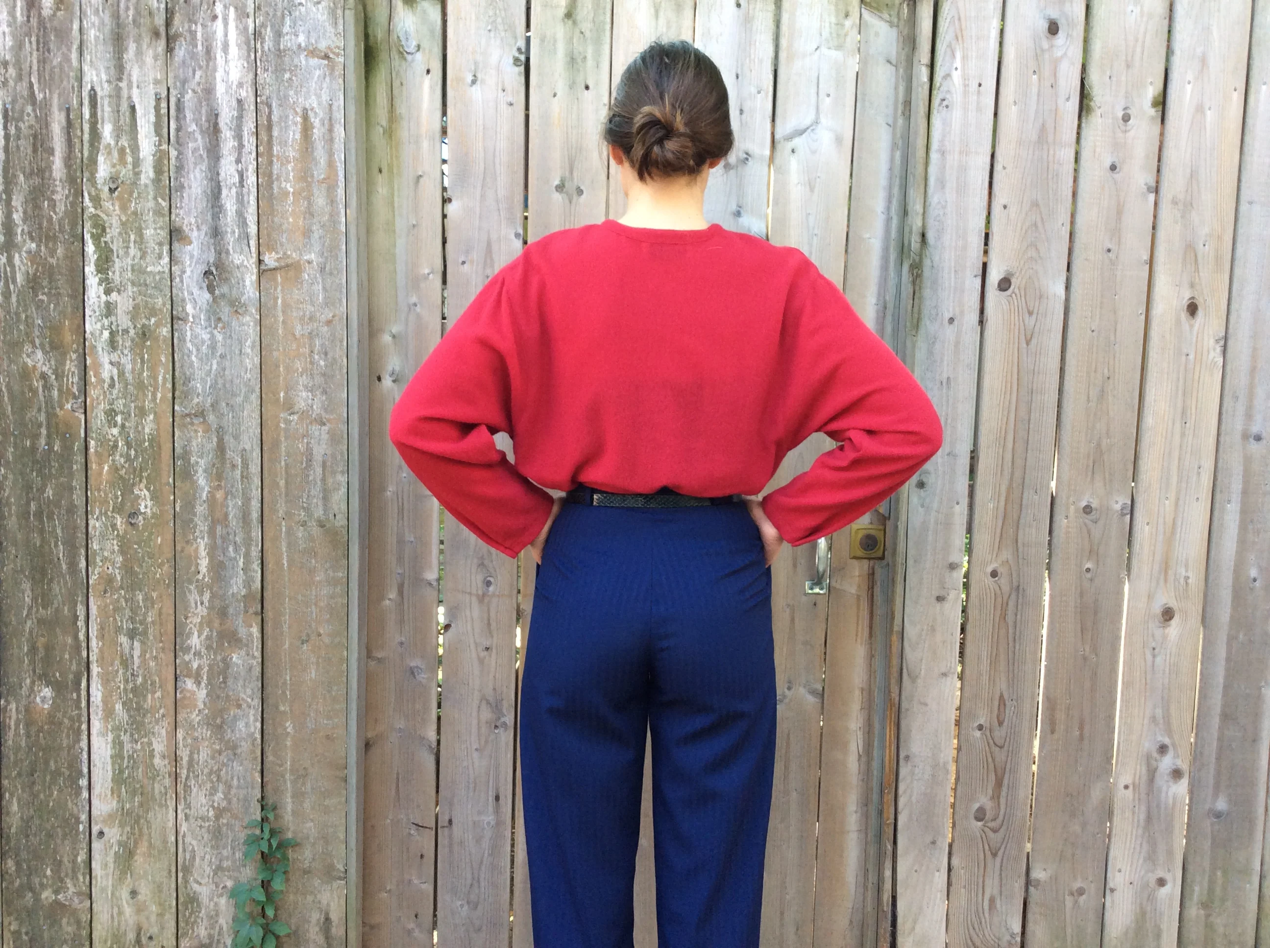 1980s-90s Long Sleeve Red Crew Neck Wool Top Small/Medium - Image 6