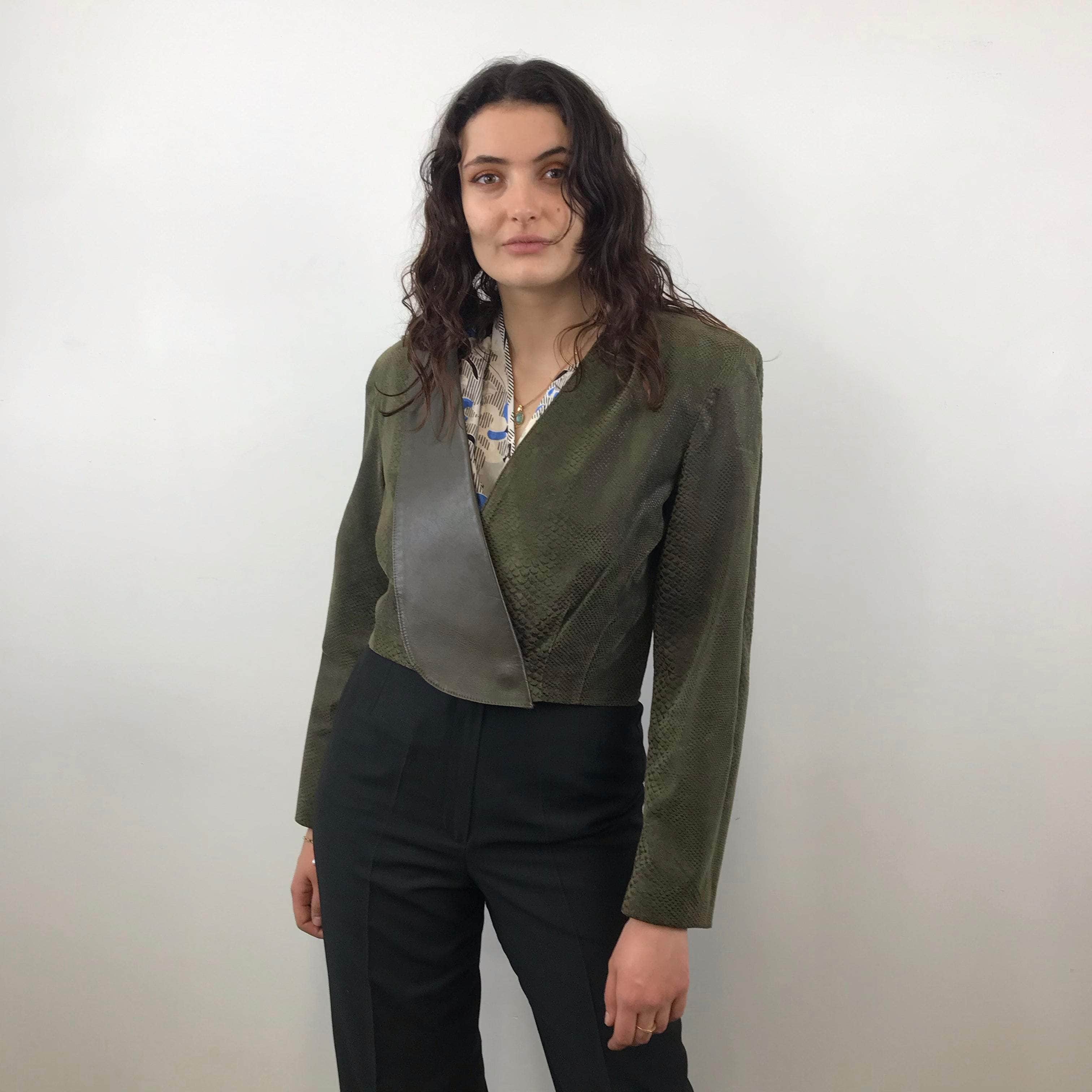 1980s Danier Cropped Leather Jacket Medium