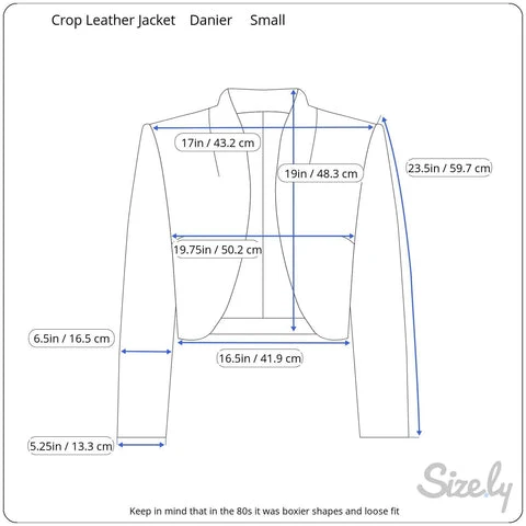 1980s Danier Cropped Leather Jacket Medium - Image 7