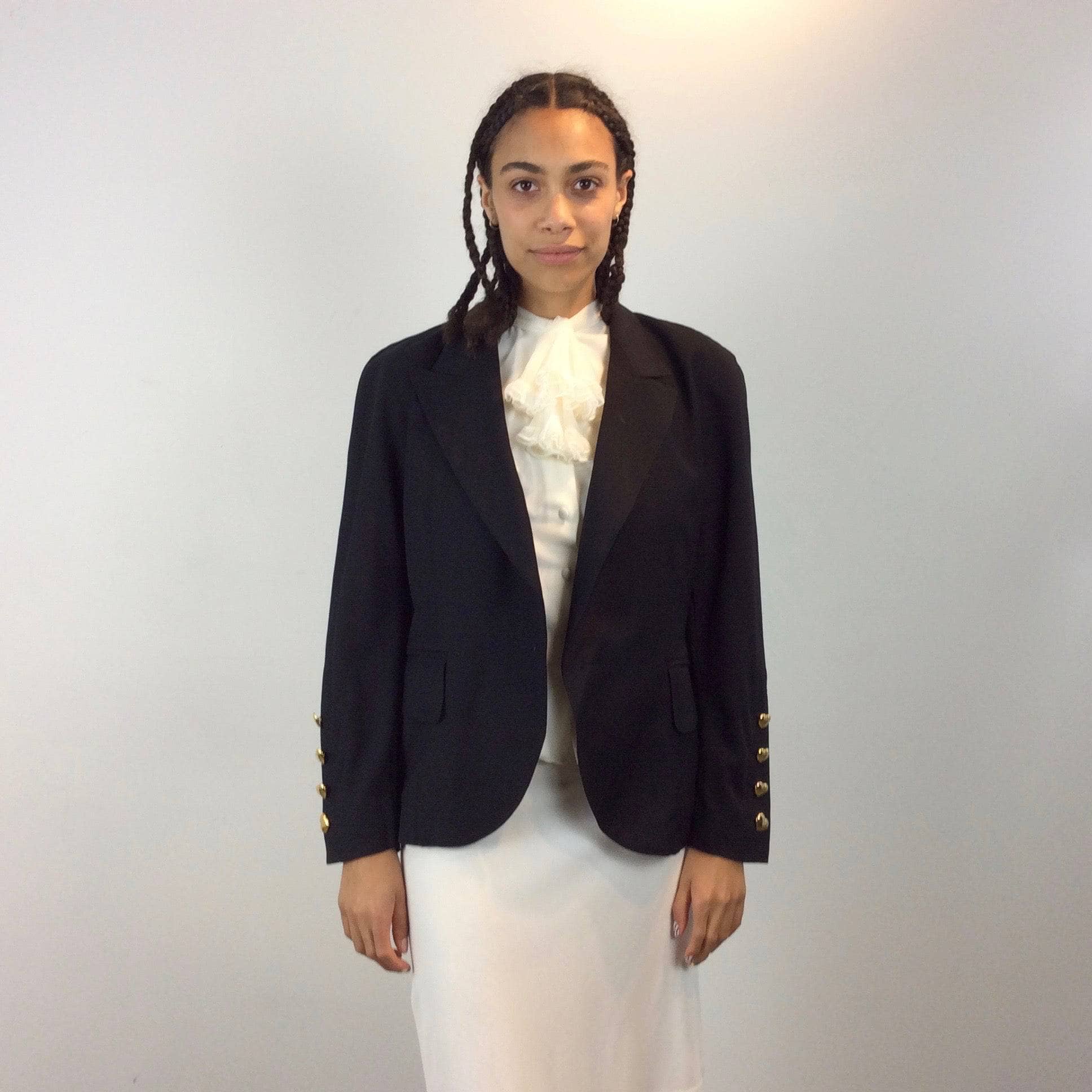 1980s Escada Black Wool Blazer Medium
