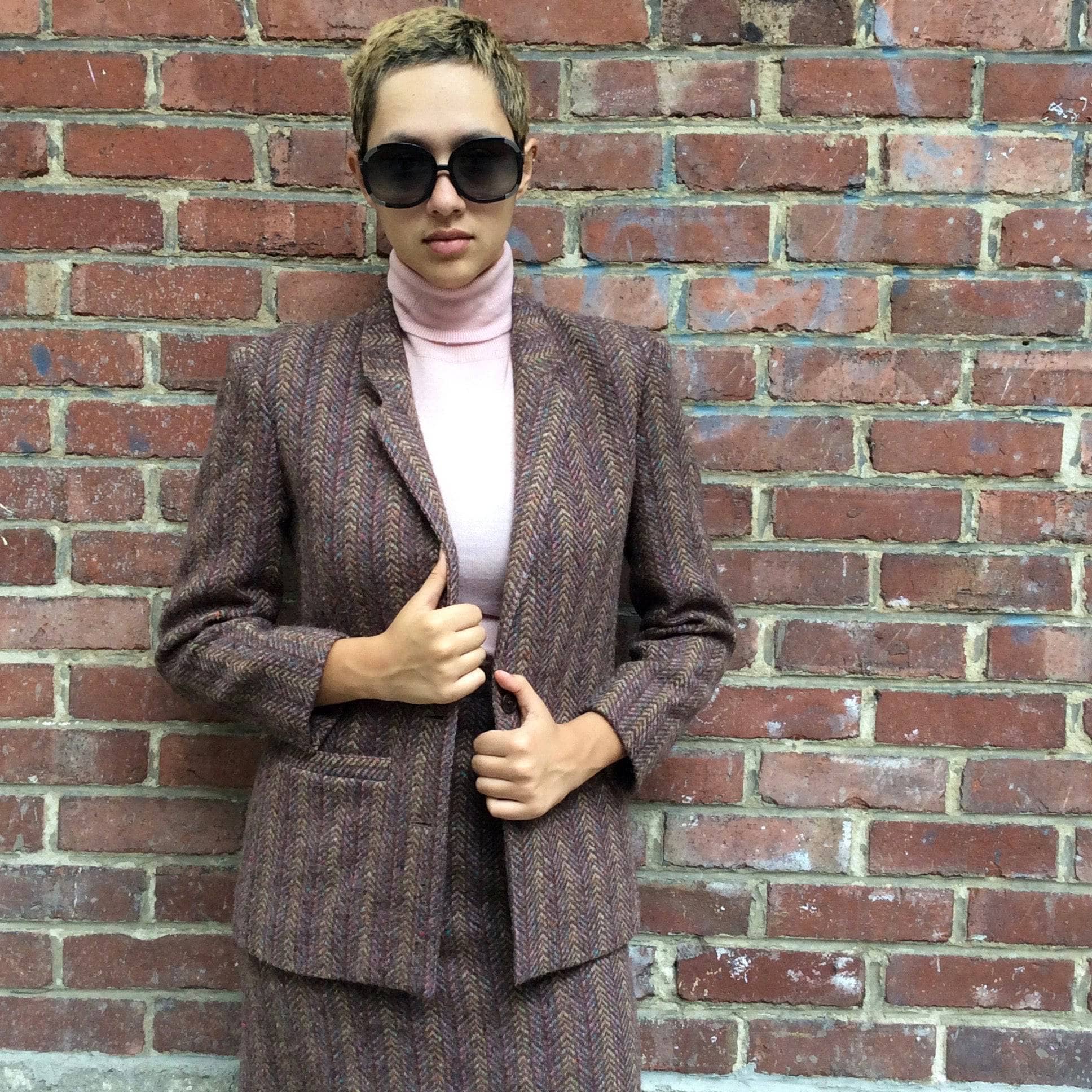 1980s Rodier Paris Wool Blazer and Skirt Set Medium - Image 4