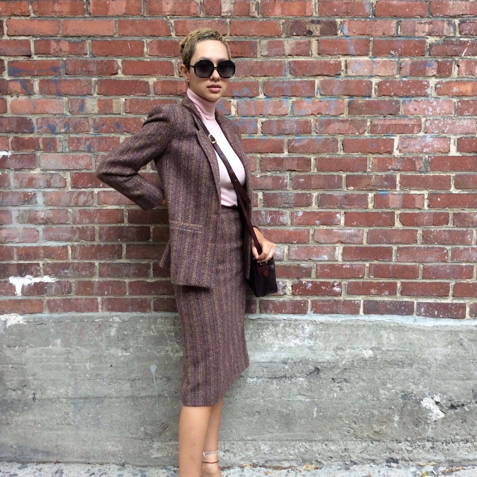 1980s Rodier Paris Wool Blazer and Skirt Set Medium - Image 5