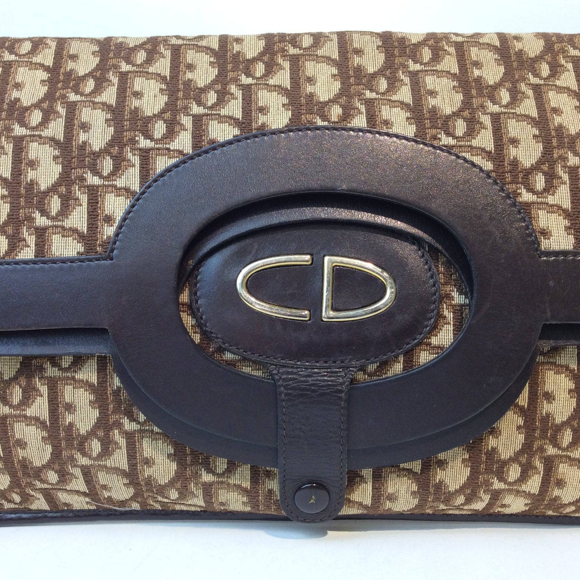 1980s Christian Dior Oblique Foldable Monogram Handbag - Image 5