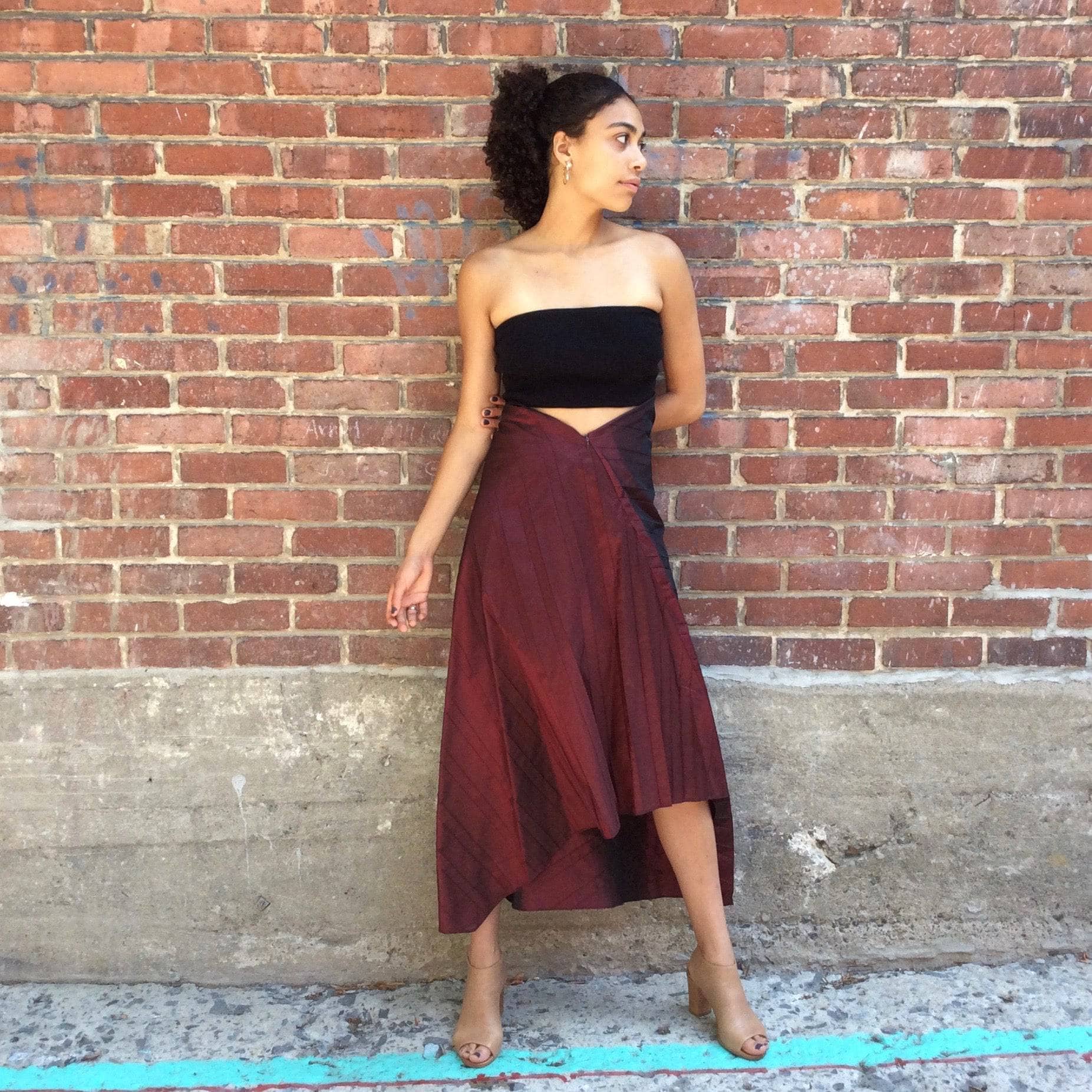 1990s-2000s Marie Saint Pierre Asymmetrical Midi Skirt Small - Image 10