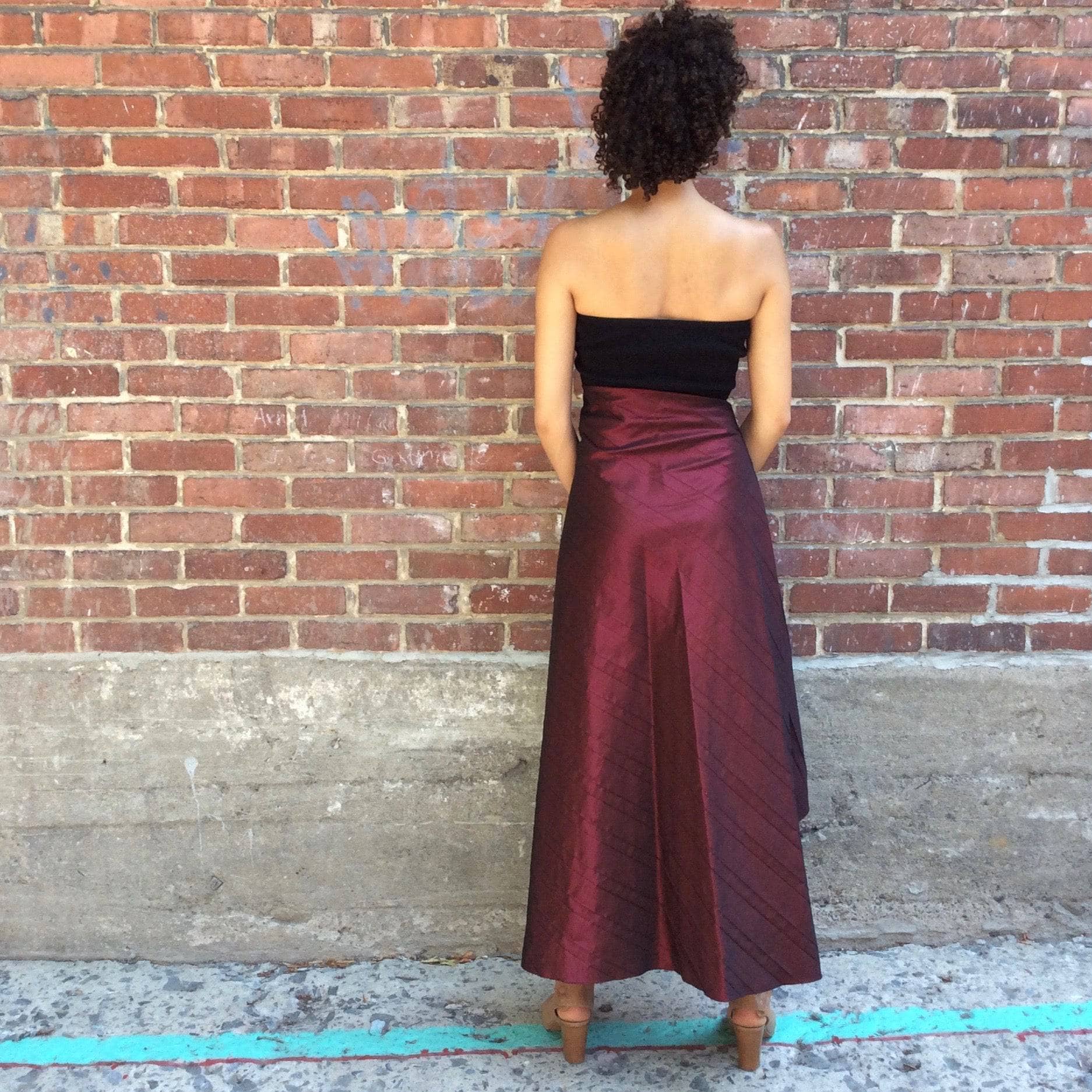 1990s-2000s Marie Saint Pierre Asymmetrical Midi Skirt Small - Image 6