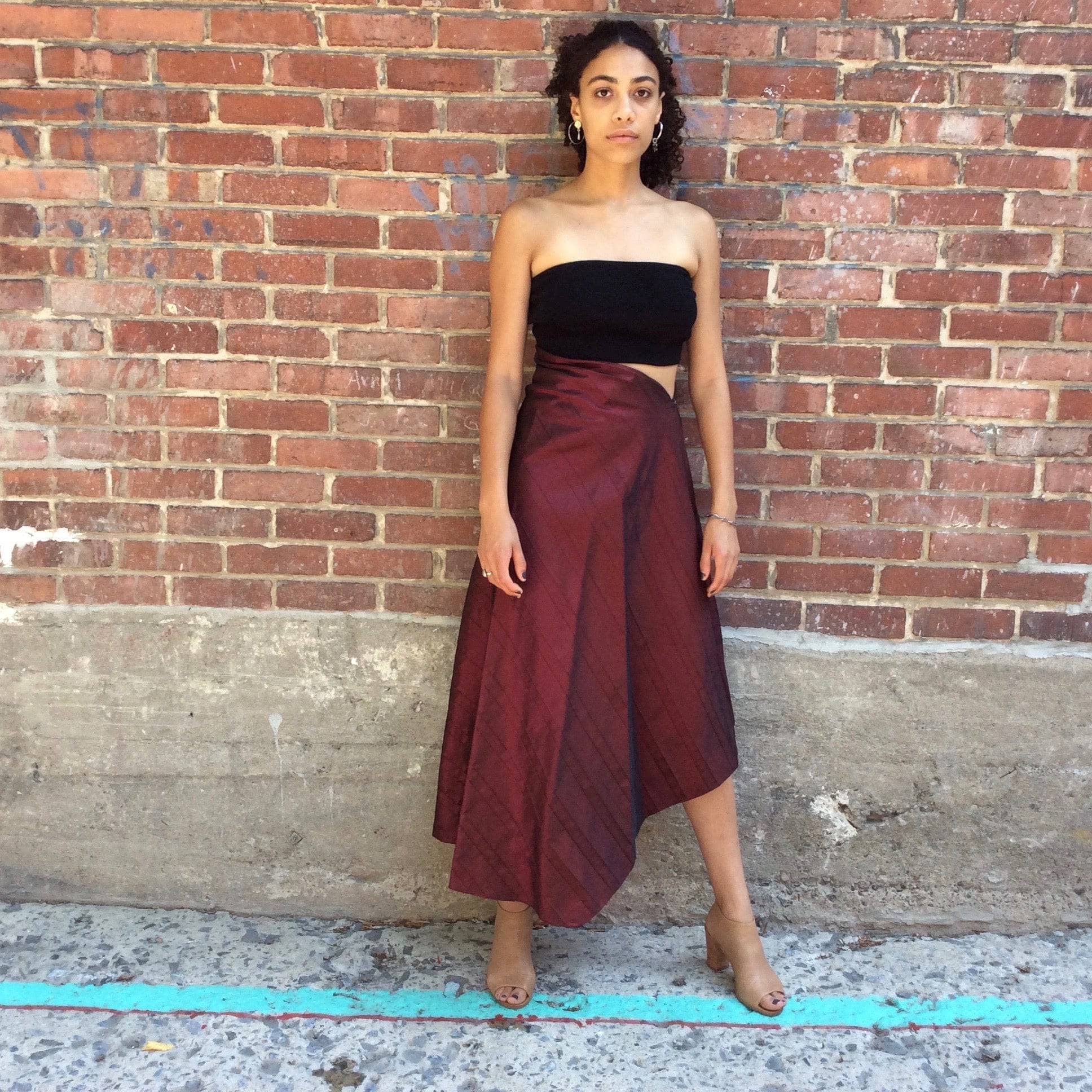 1990s-2000s Marie Saint Pierre Asymmetrical Midi Skirt Small - Image 8