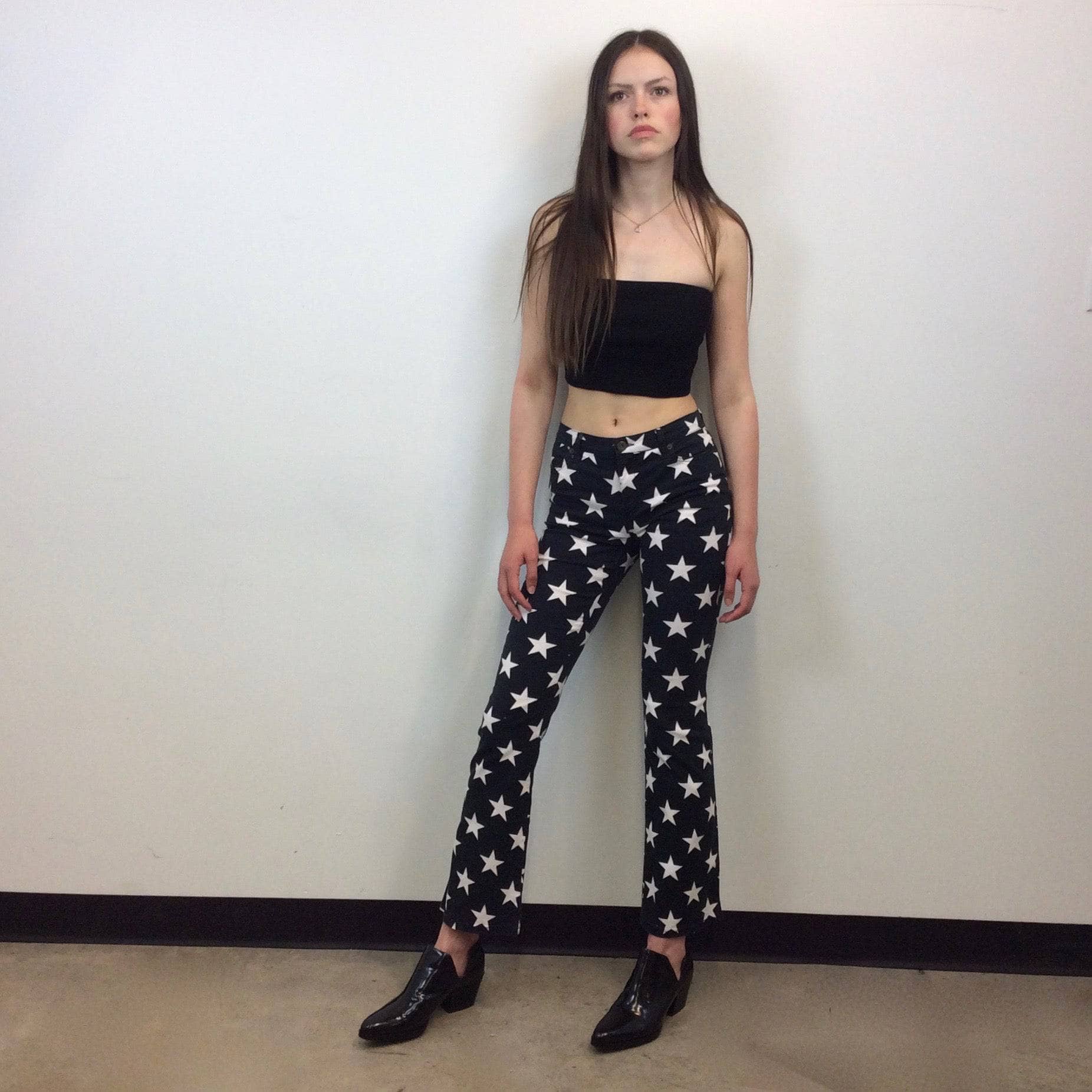 1990s-2000s MOSCHINO Star Print Low Waist Jeans Small - Image 3