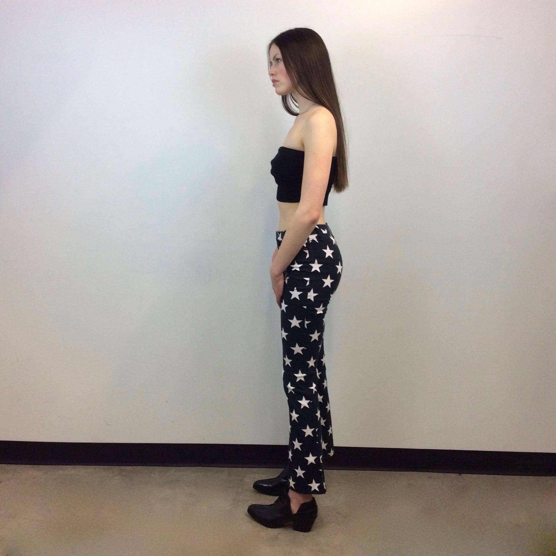 1990s-2000s MOSCHINO Star Print Low Waist Jeans Small - Image 4