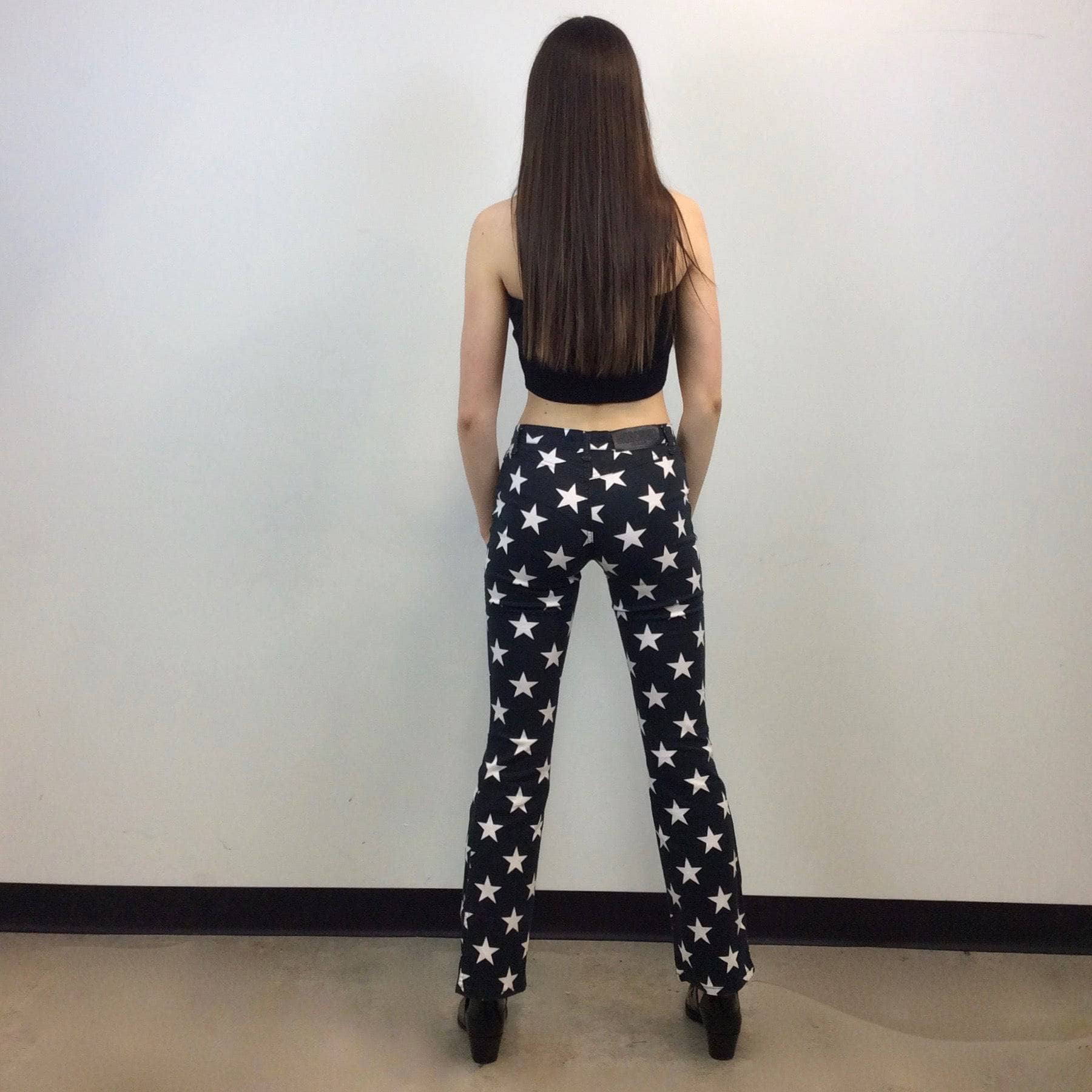 1990s-2000s MOSCHINO Star Print Low Waist Jeans Small - Image 5