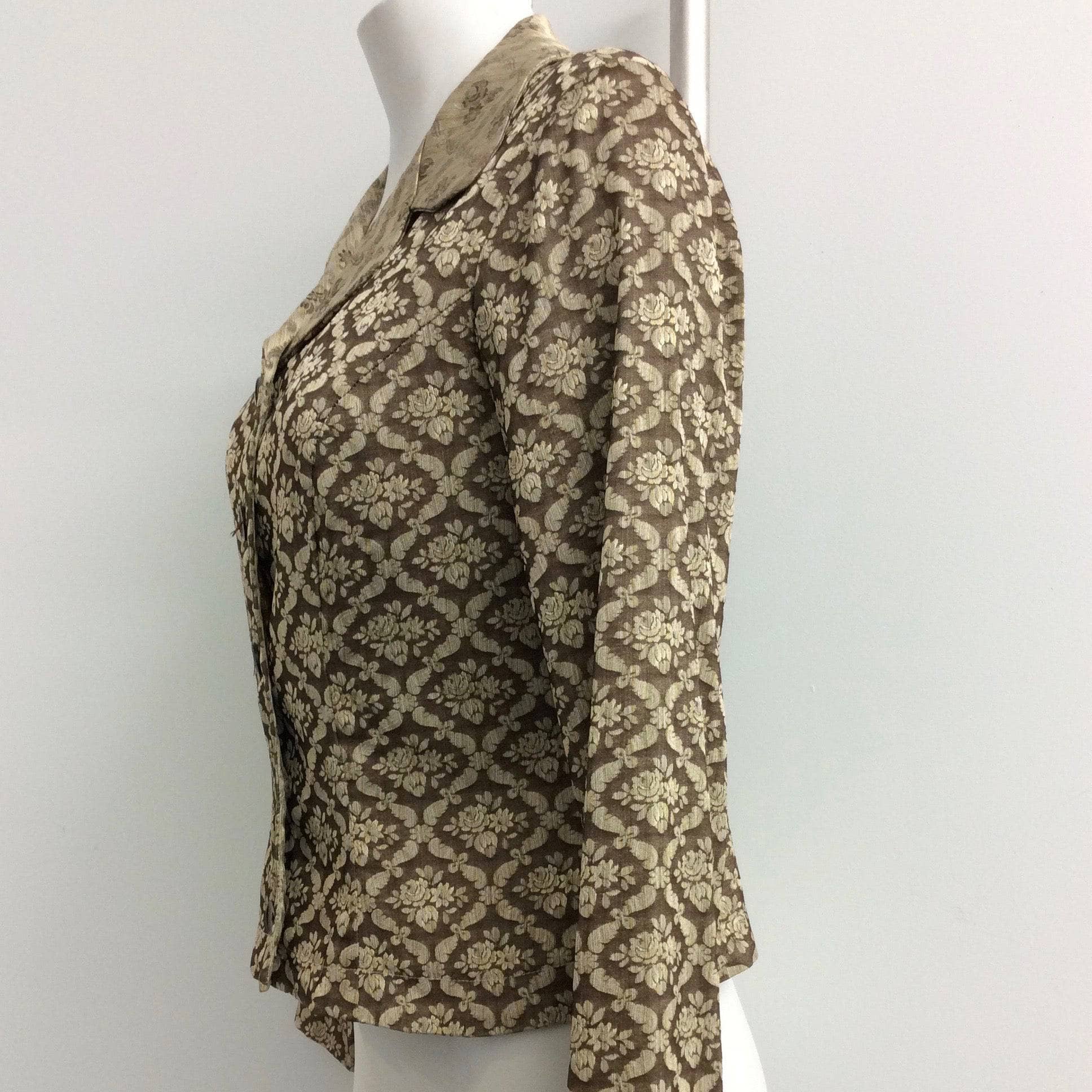 1990s "BARBEAU Montréal" Brocade Blazer Small - Image 3