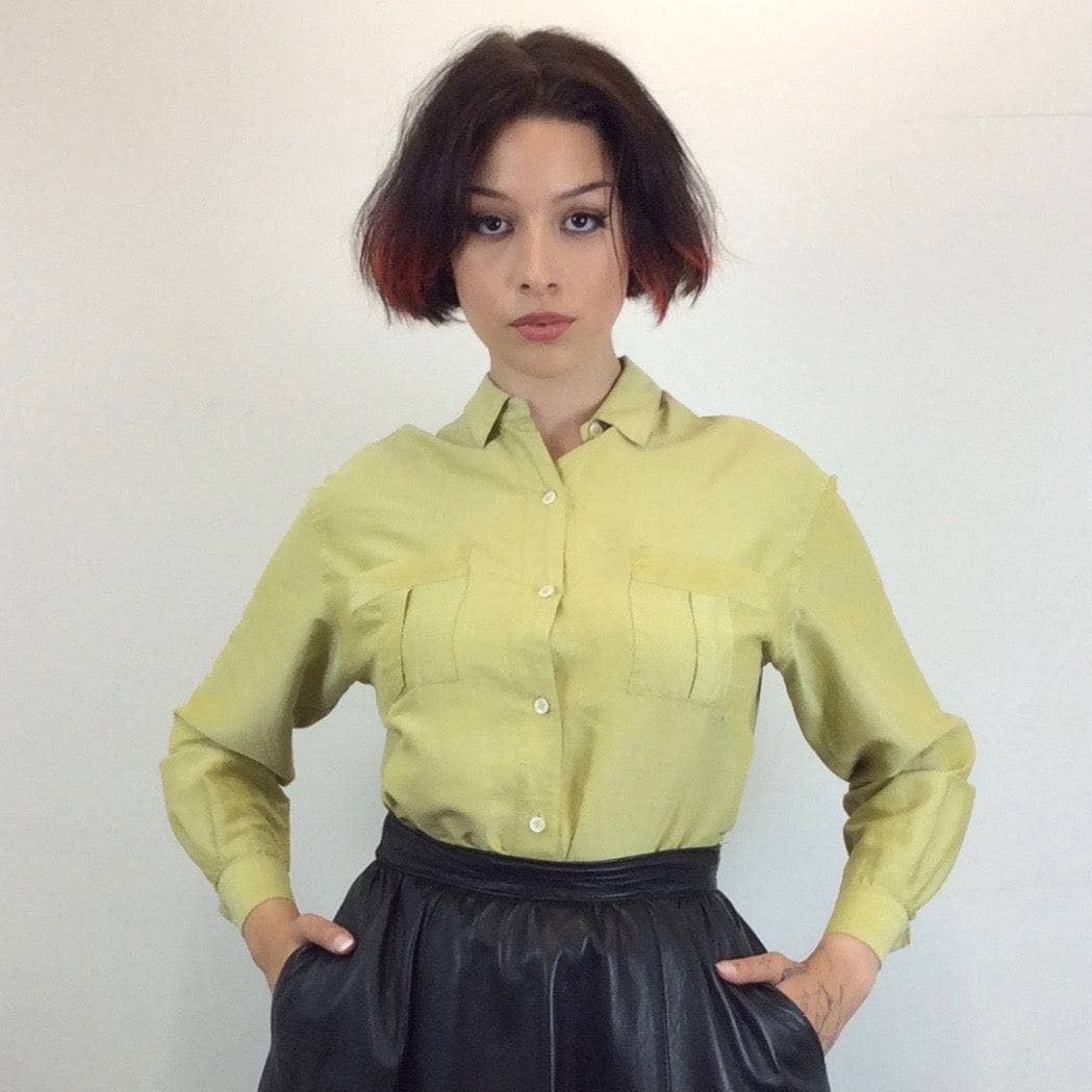 1990s Burberrys Raw Silk Blouse Medium