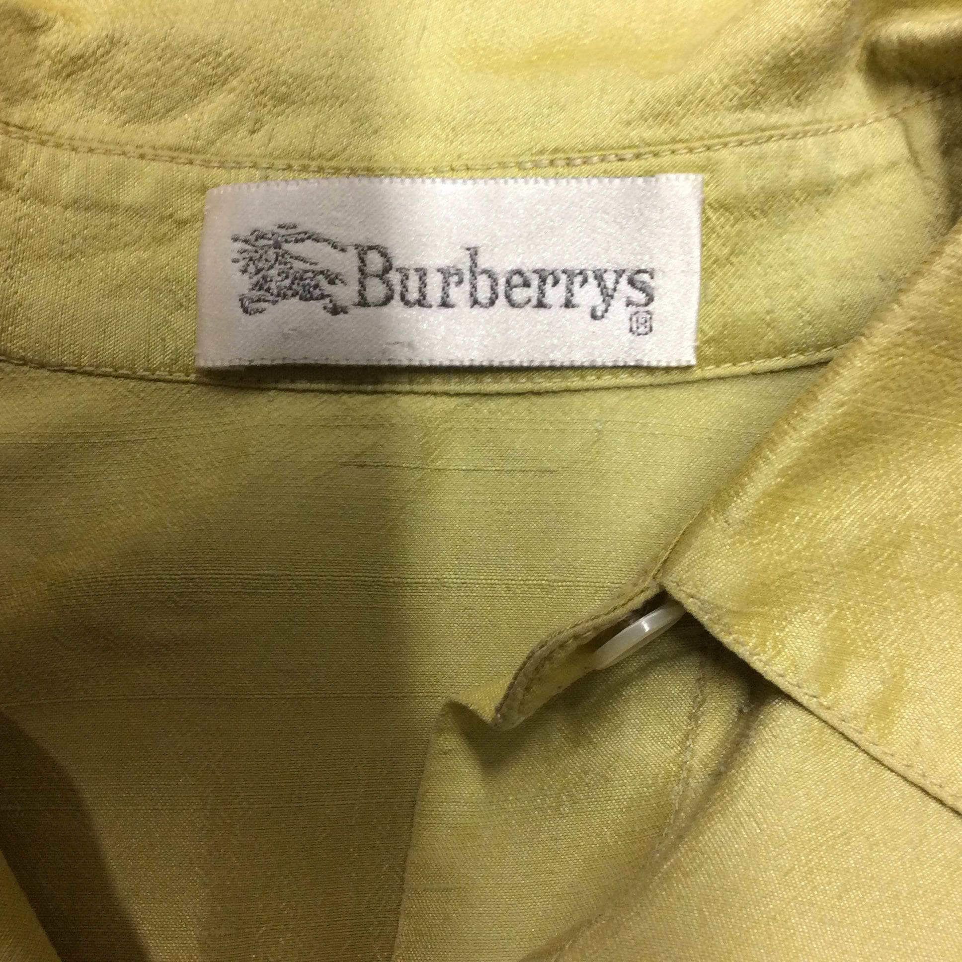 1990s Burberrys Raw Silk Blouse Medium - Image 2