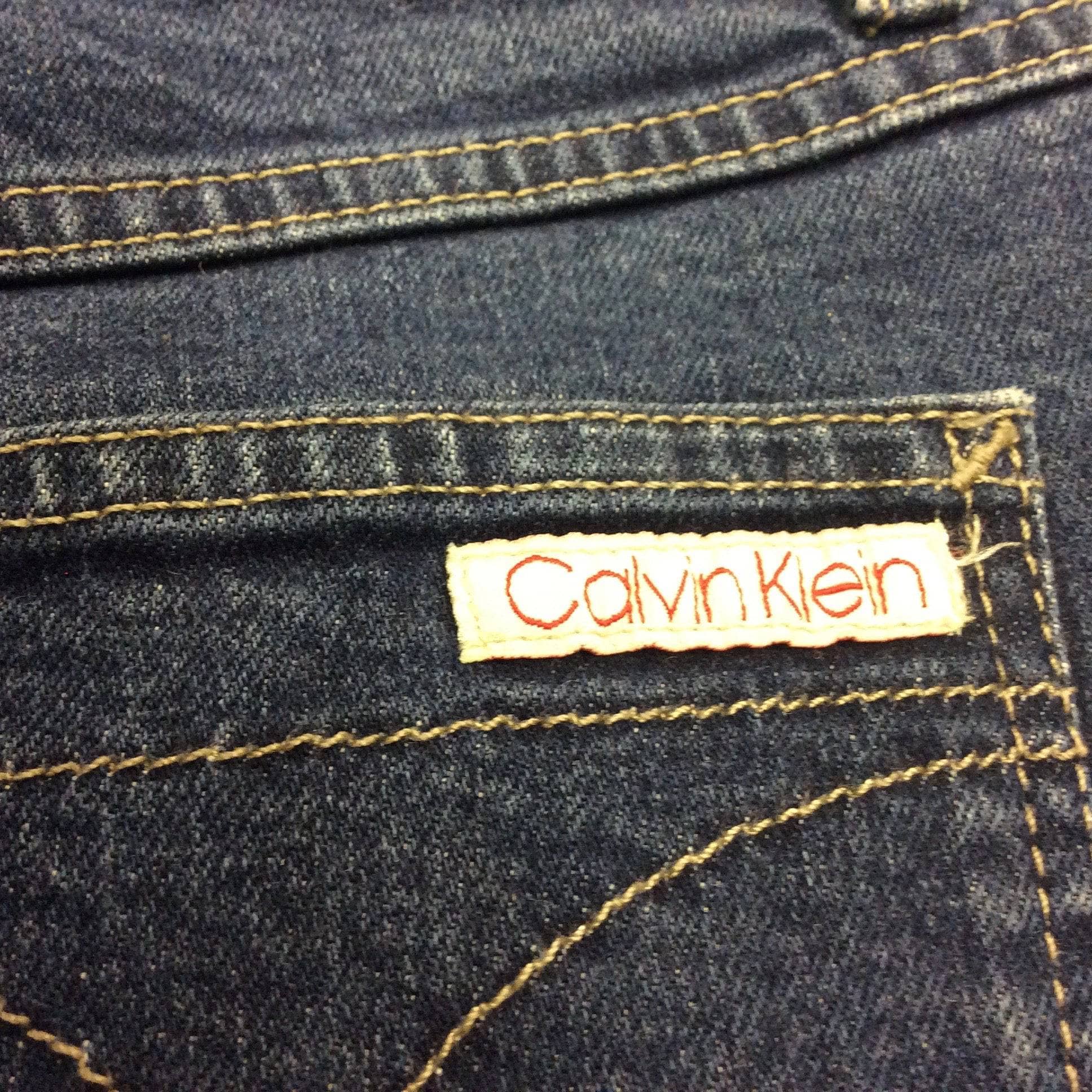 1990s Calvin Klein Medium Rise Denim Mini Skirt Small - Image 7