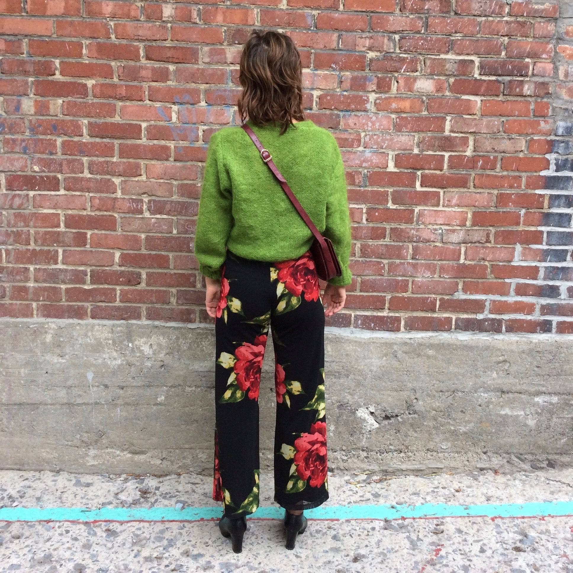 1990s Frank Lyman High Waisted Floral Print Pants Small - Image 2