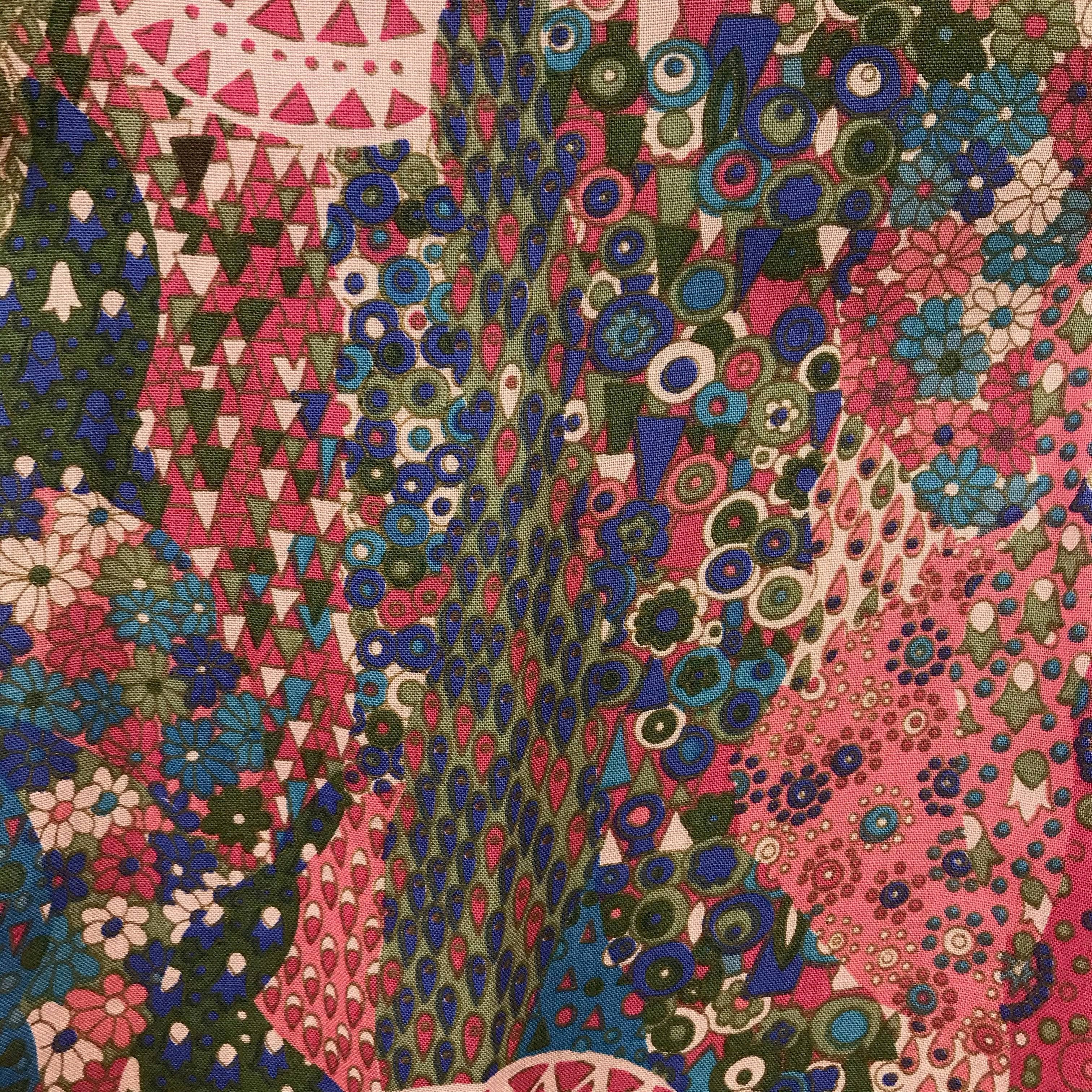 1990s Geiger Midi Length Foulard Print Pleated Midi Skirt S - Image 6