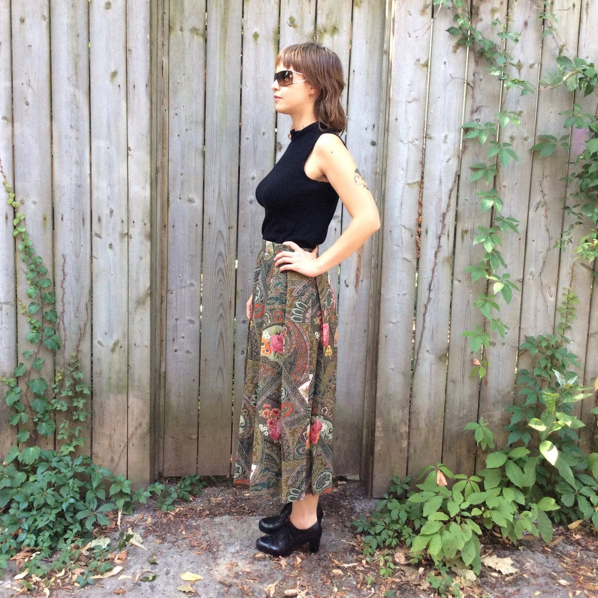 1990s Geiger Midi Length Patterned Skirt Small/Medium - Image 2