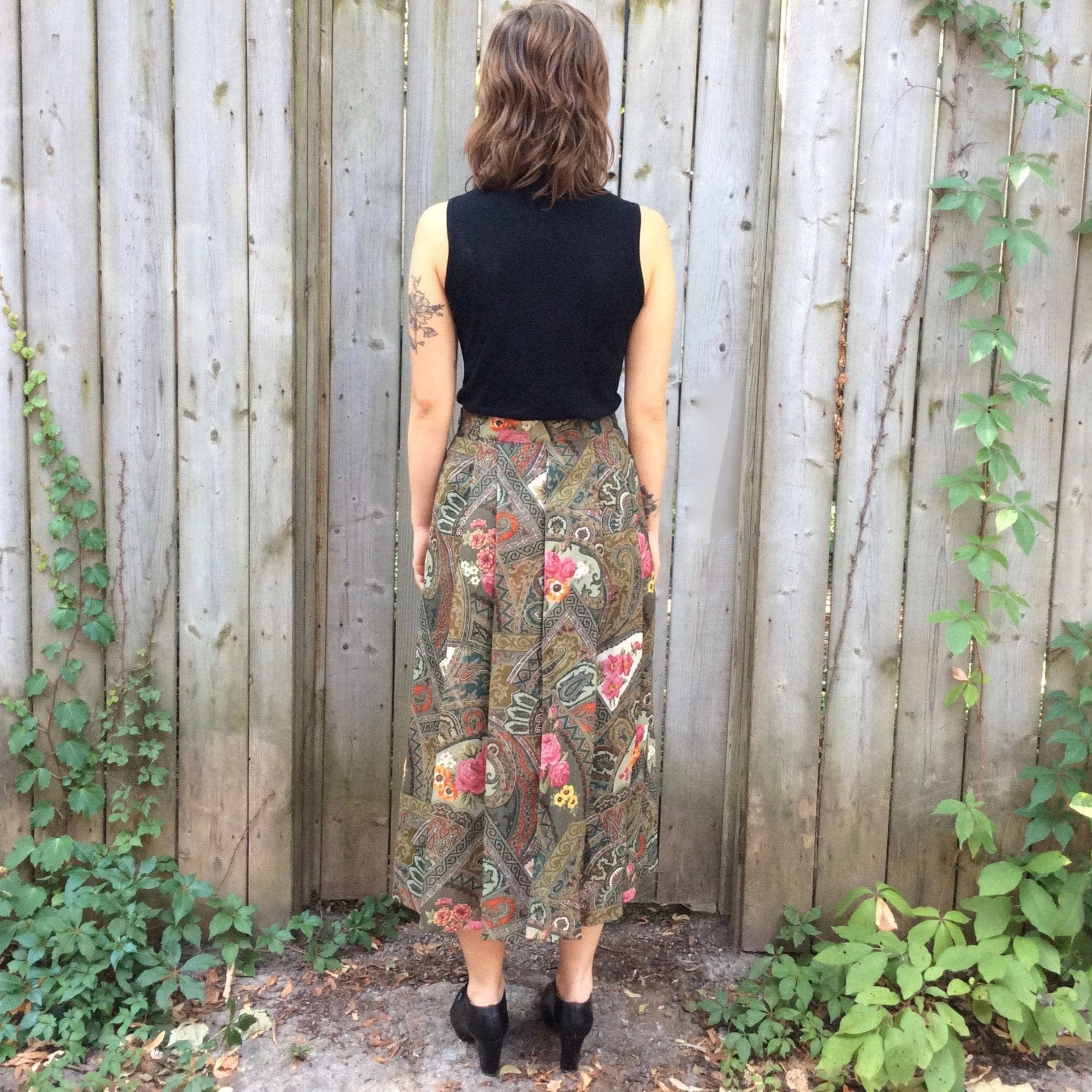 1990s Geiger Midi Length Patterned Skirt Small/Medium - Image 3