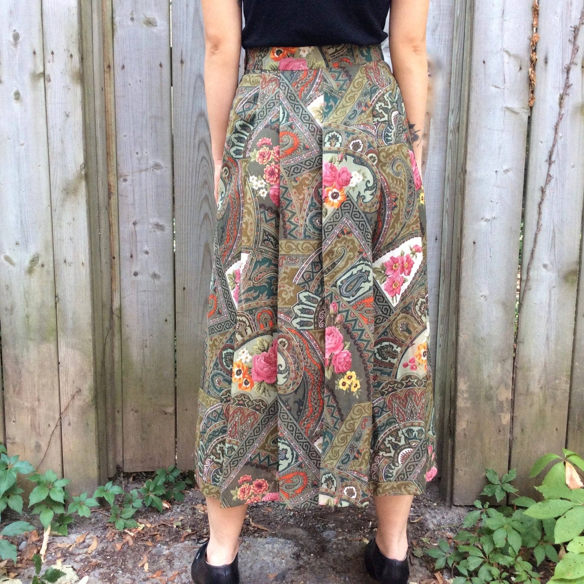 1990s Geiger Midi Length Patterned Skirt Small/Medium - Image 5