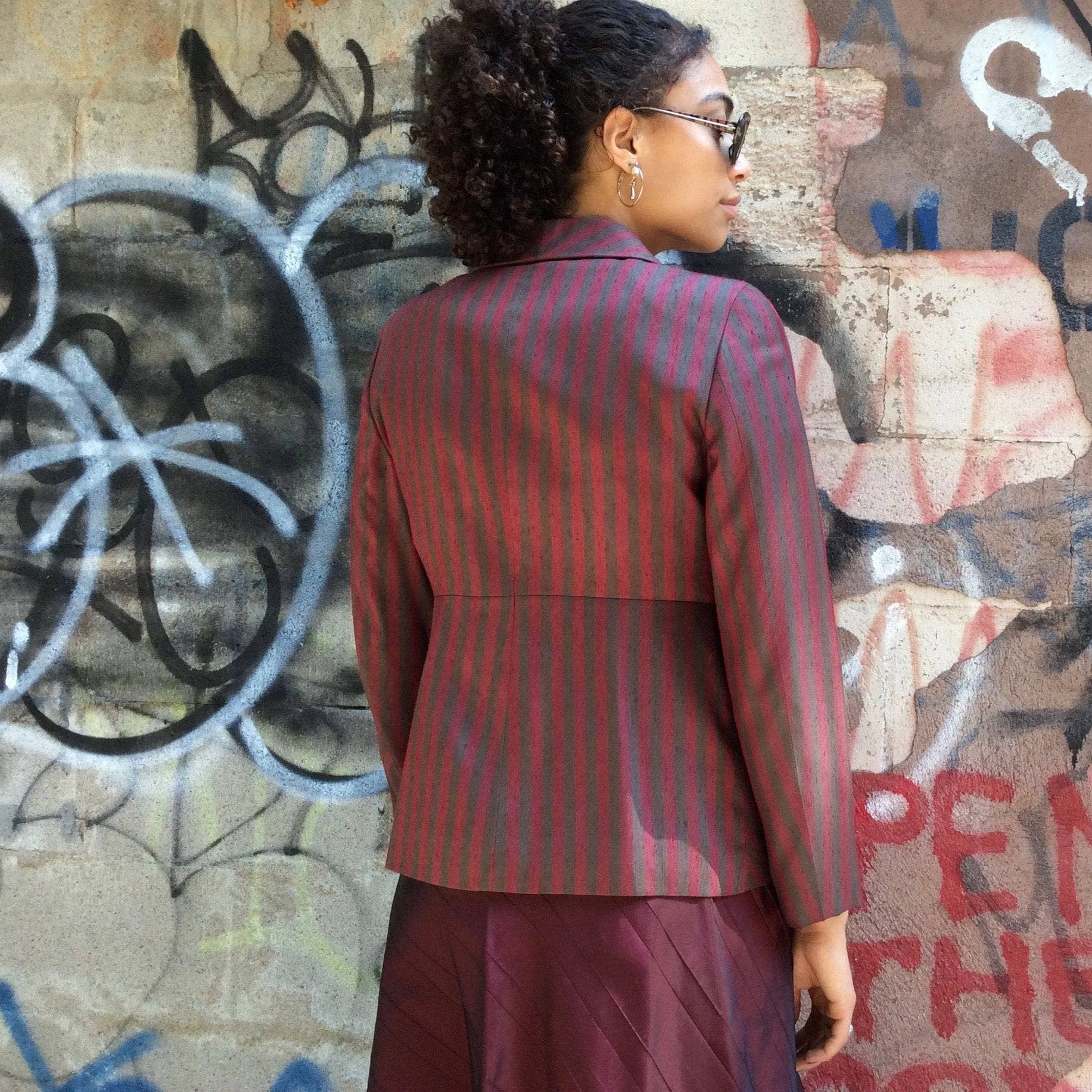 1990s Gianfranco Ferré Striped Blazer Small/Medium - Image 3