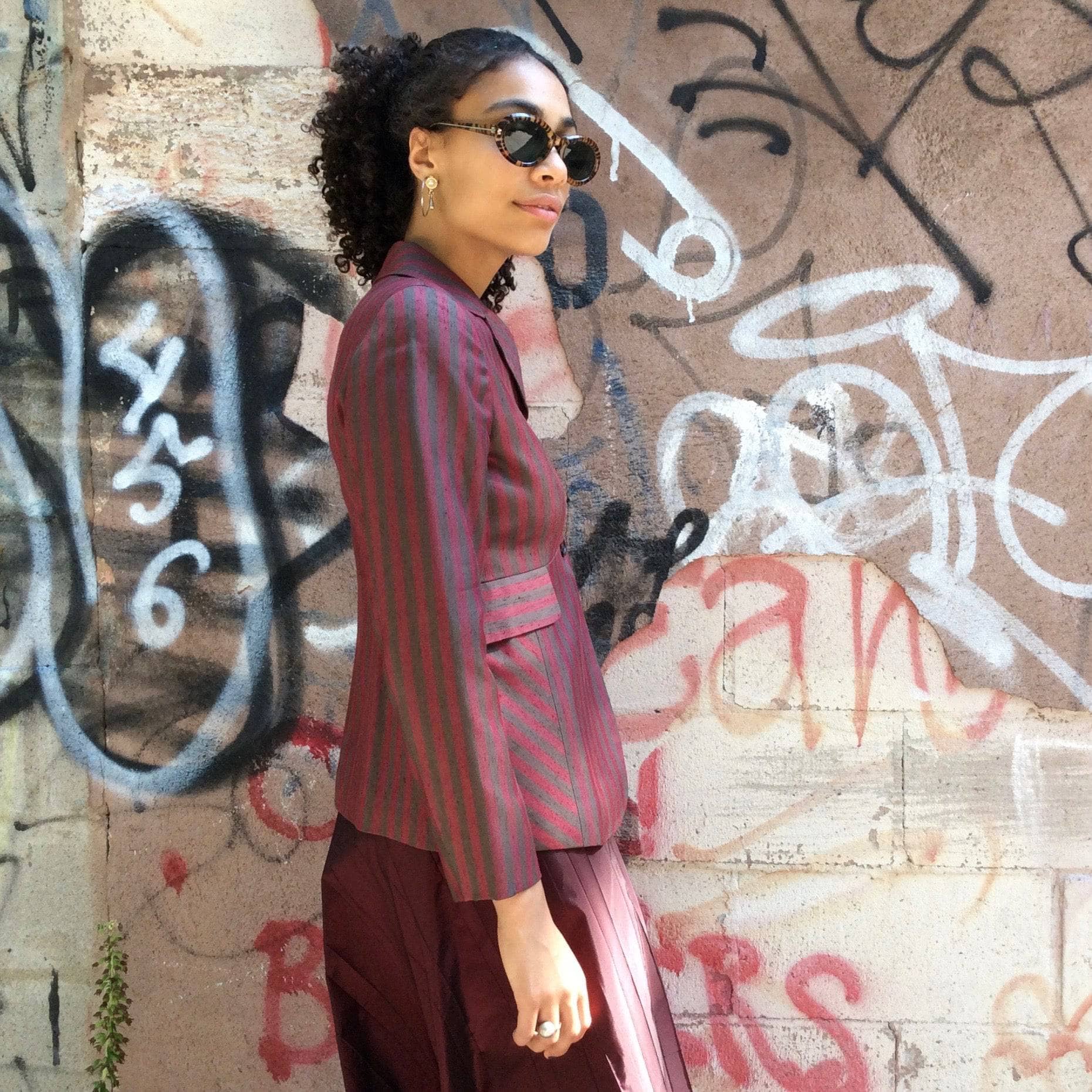 1990s Gianfranco Ferré Striped Blazer Small/Medium - Image 4