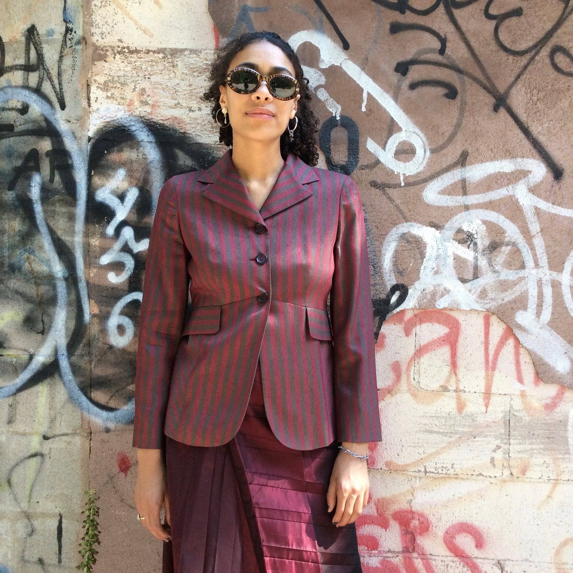 1990s Gianfranco Ferré Striped Blazer Small/Medium - Image 5